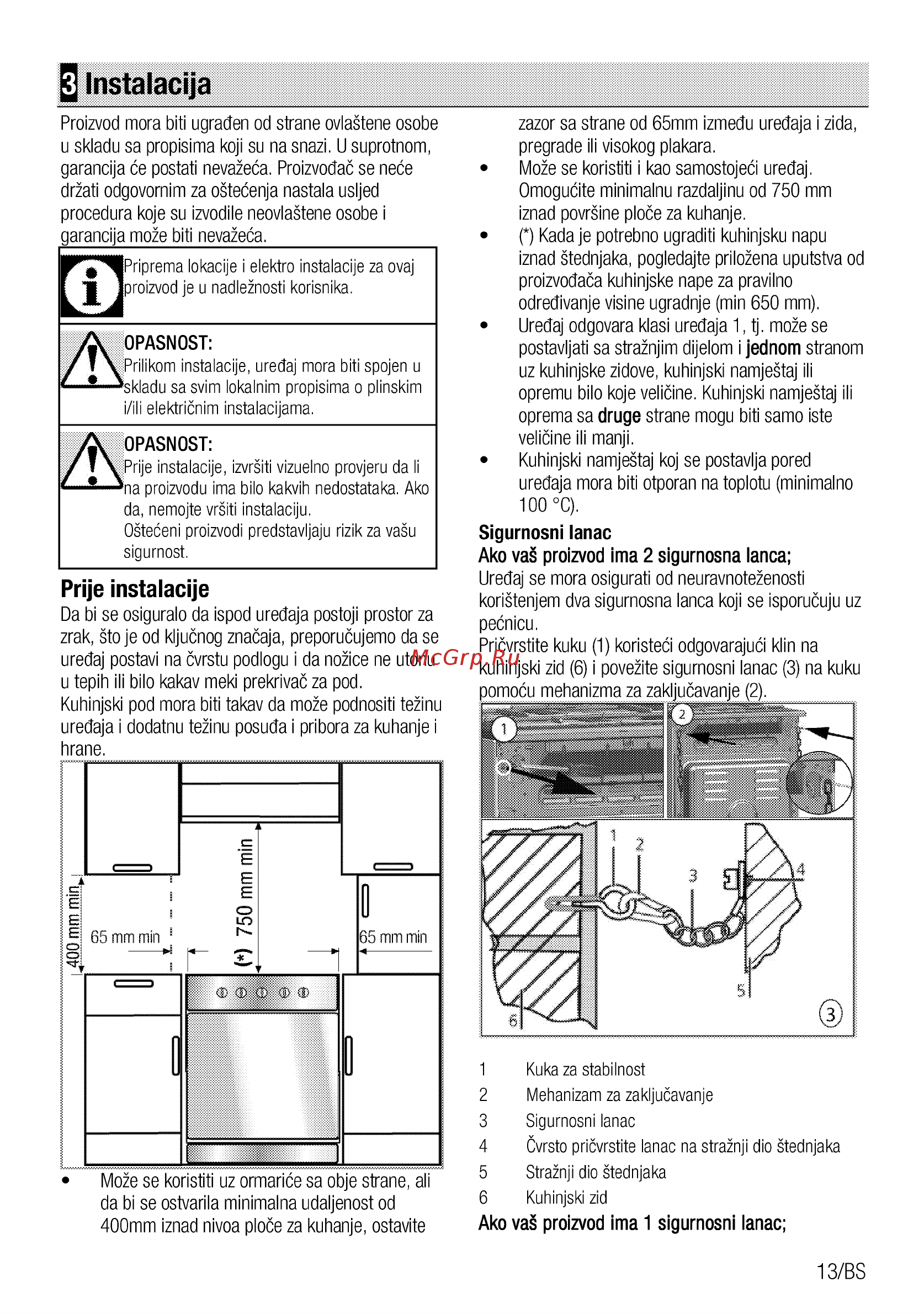 Beko 67310 GX [13/100] Prije instalacije