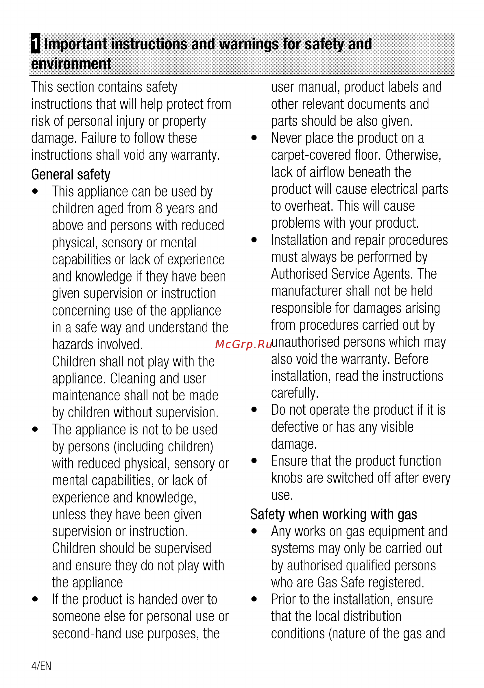Beko FFSS42012A [4/96] Q important instructions and warnings for safety and