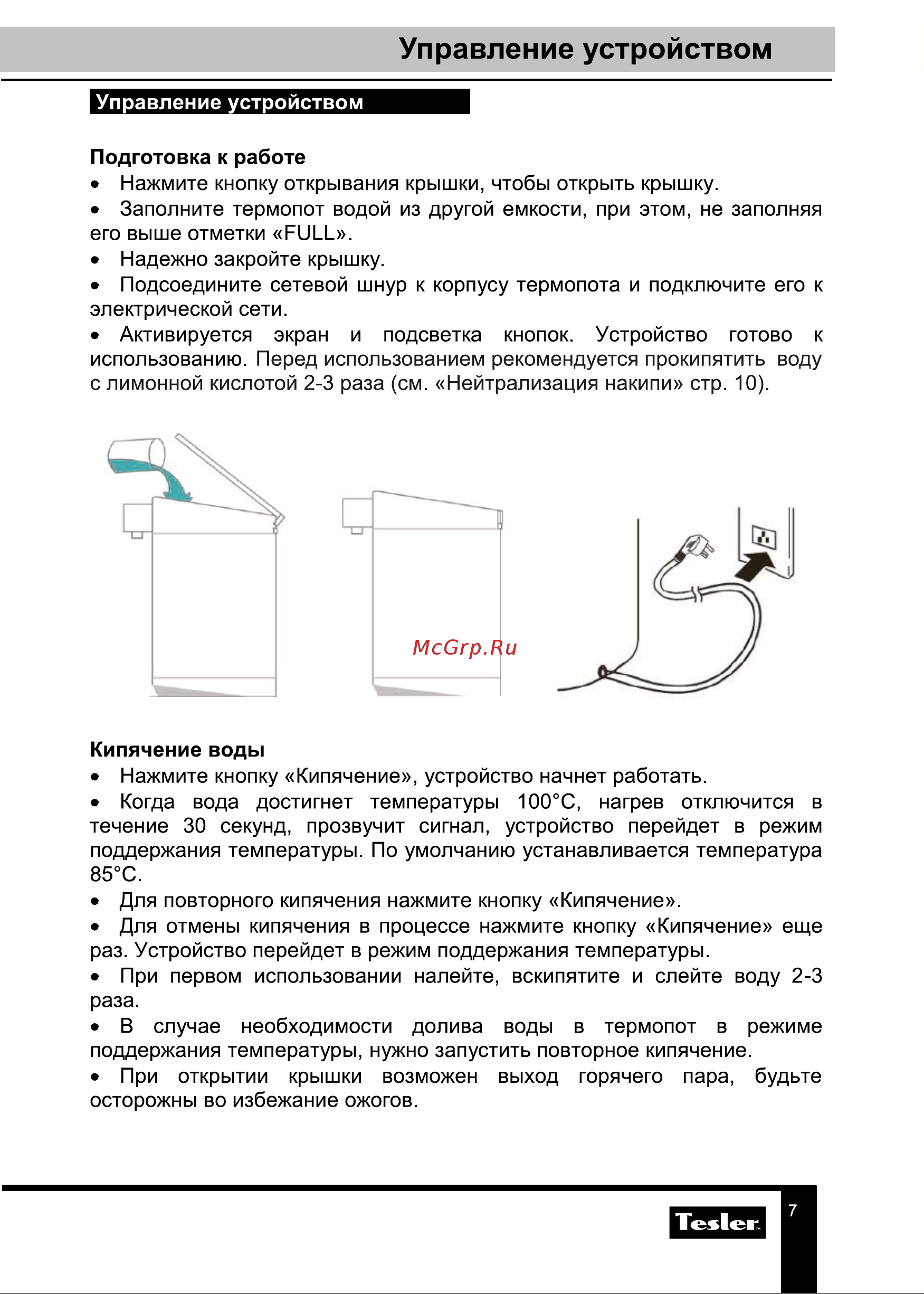 Tesler INGRID TP-5000 GREY Инструкция по эксплуатации онлайн [7/13] 594604