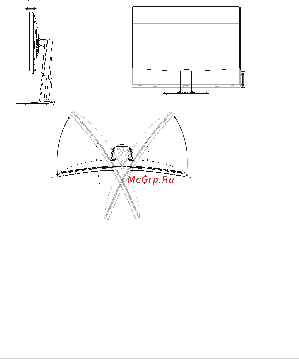 Asus TUF Gaming VG289Q [13/26] Регулировка положения монитора