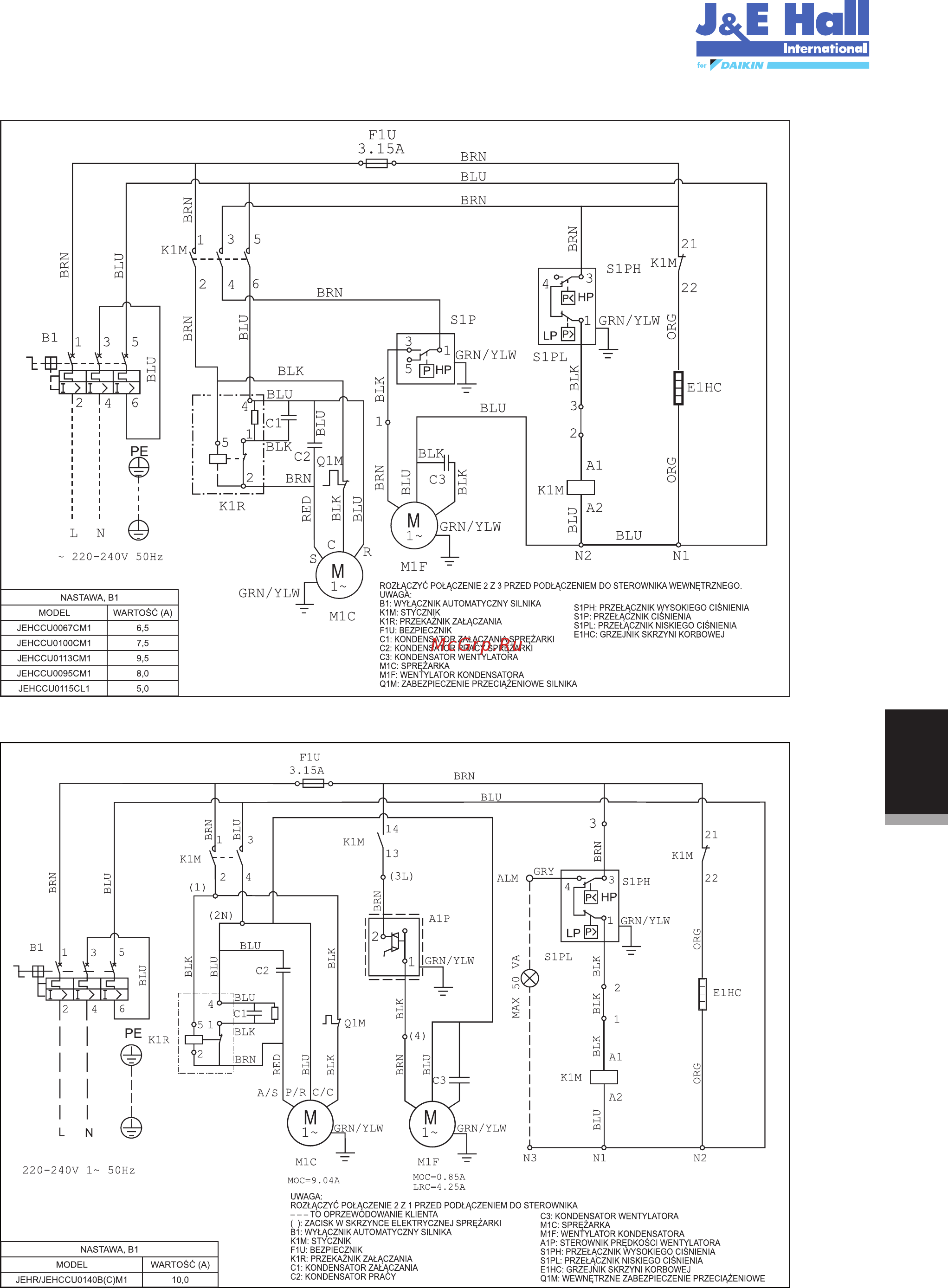 Daikin JEHSCU0200CM3 [209/216] Jehccu0067cm1 jehccu0095cm1 jehccu0100cm1 jehccu0113cm1 jehccu0115cl1