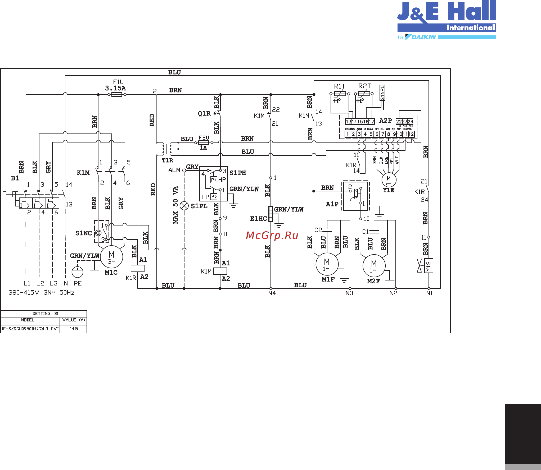 Daikin JEHSCU0500CM3 [214/216] Jehscu0950cl3 evi