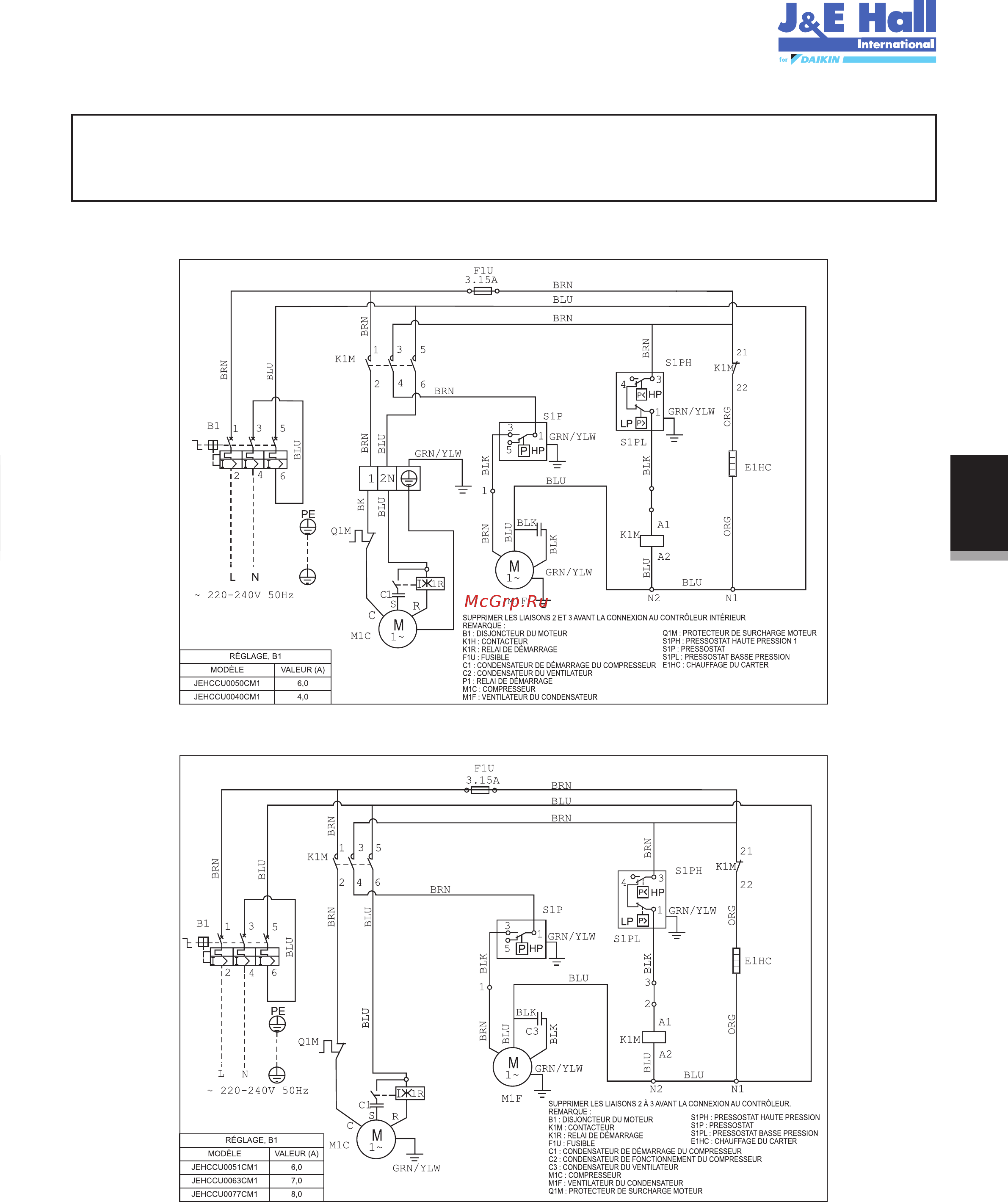 Daikin JEHSCU0600CM3 [64/216] Remarque importante tous les câblages et toutes les connexions au groupe frigorifi que doivent être réalisés conformément aux codes locaux