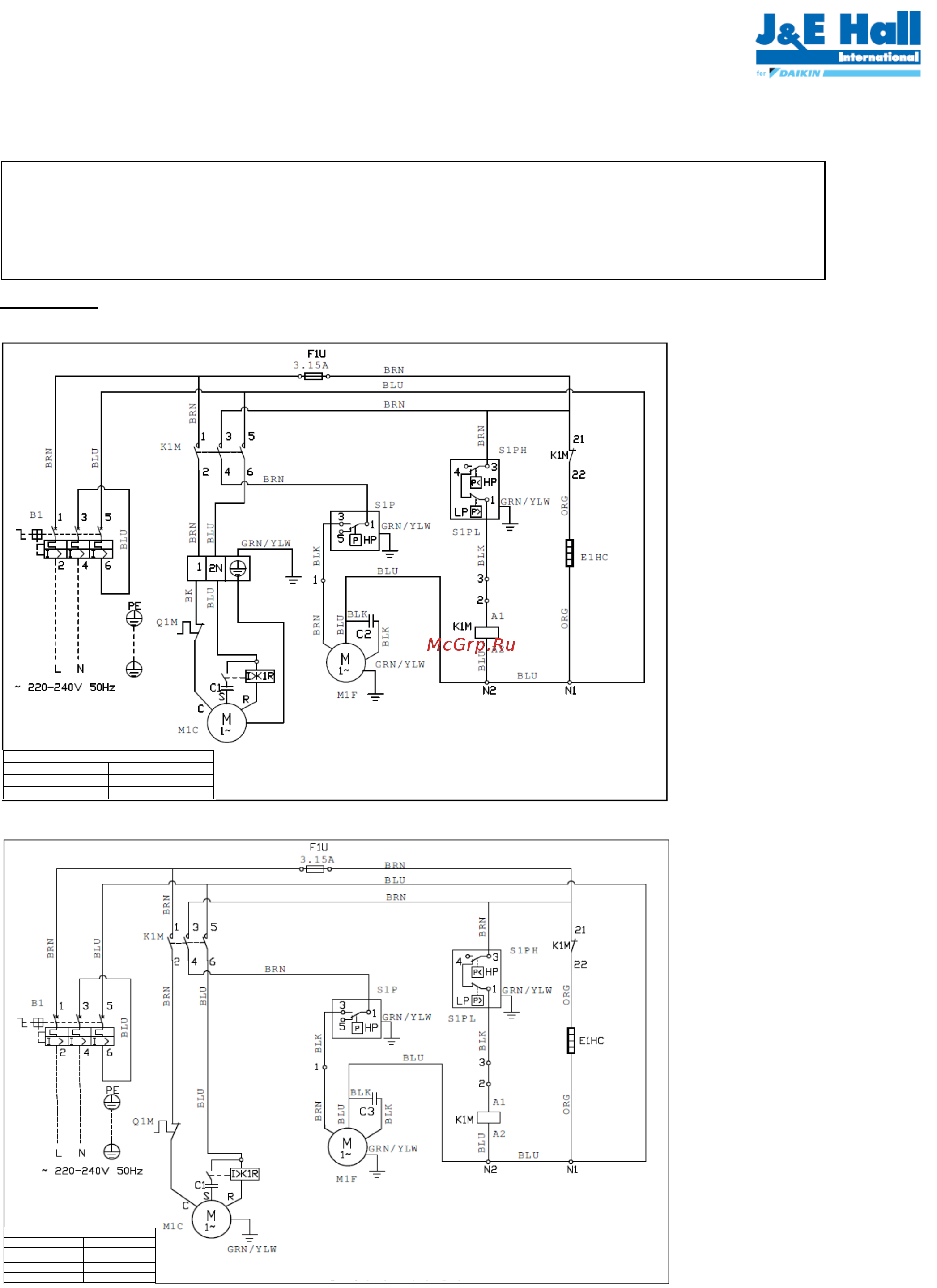 Daikin JEHCCU0225CM3 [85/120] Электрические данные