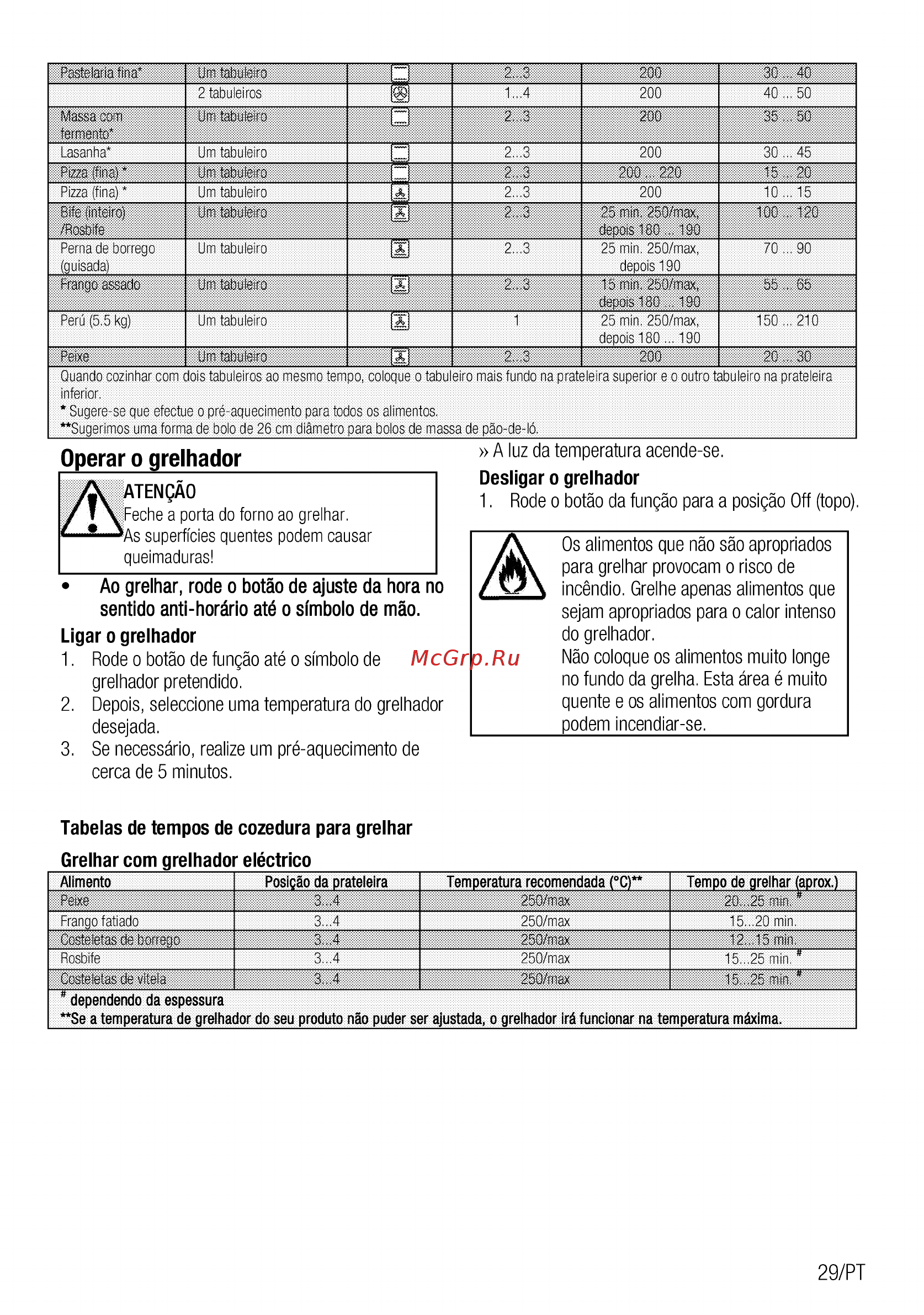 Beko GM15121DX [101/108] Ao grelhar rodo o botáo de ajuste da hora no