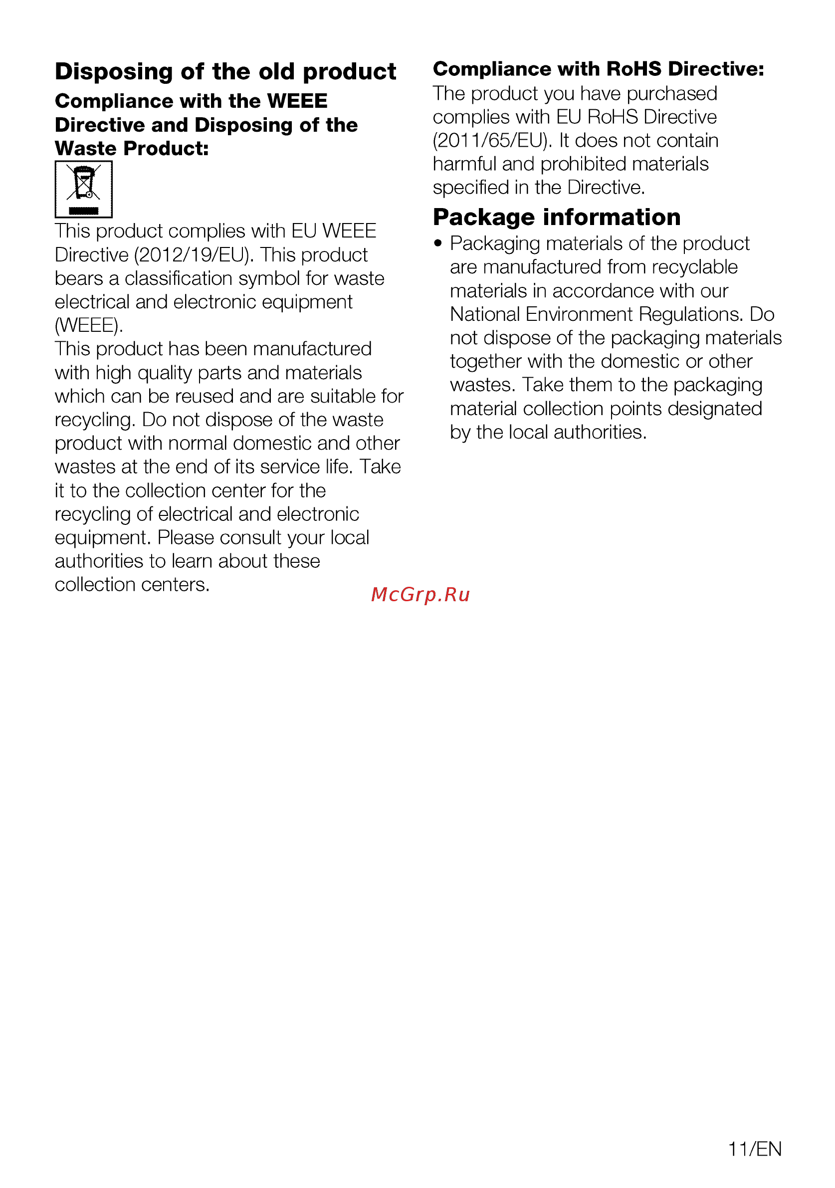 Beko FSE52130GSS [11/88] Compliance with rohs directive