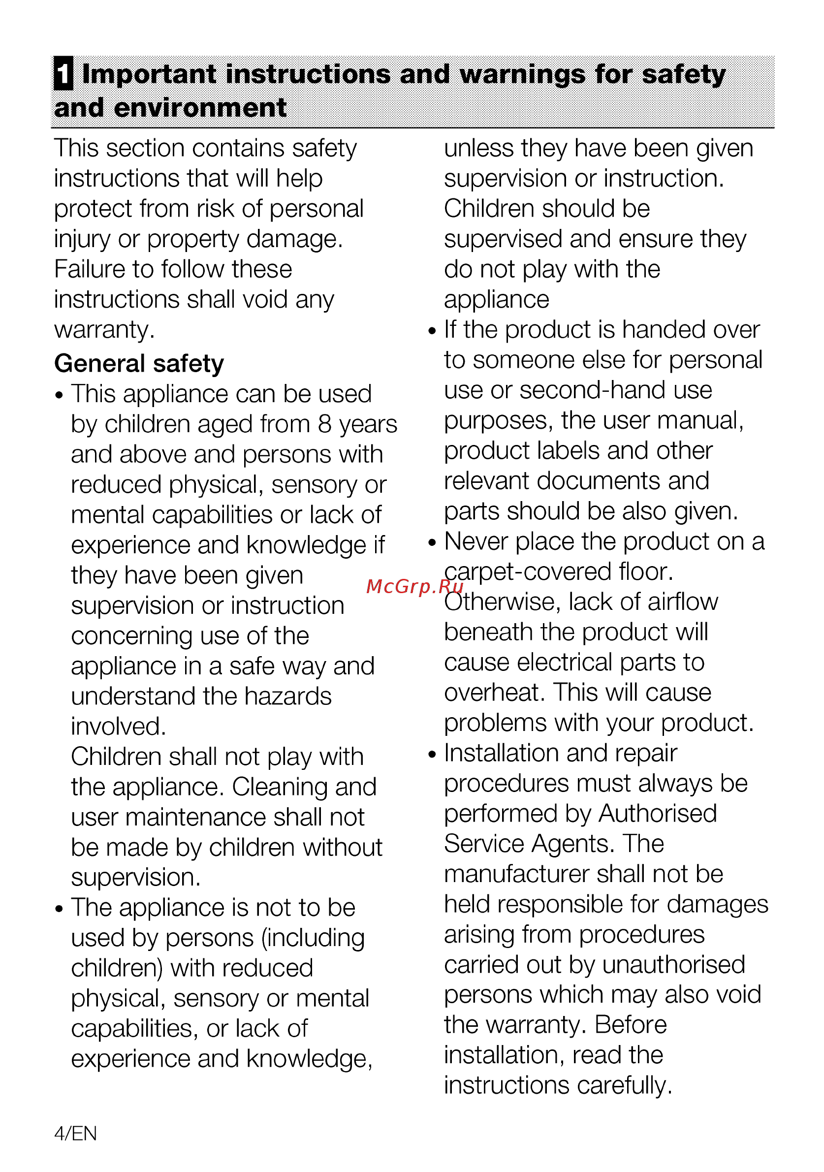 Beko FSE65335DAS [4/104] Q important instructions and warnings for safety and environment