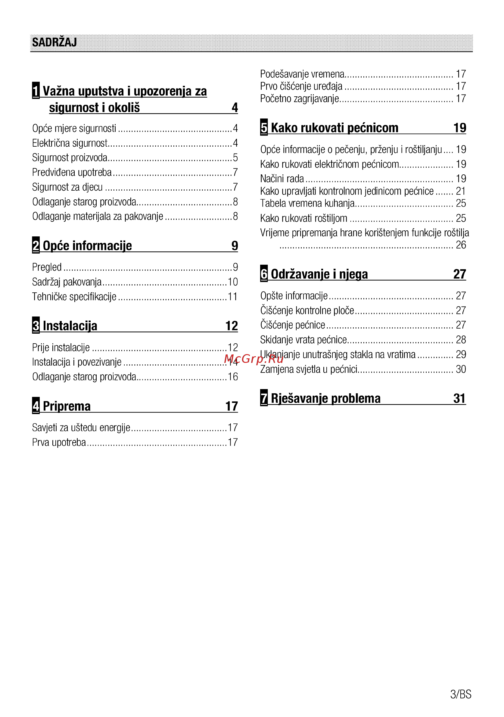 Beko BIE25400XM [3/100] B vazna uputstva i upozorenia za