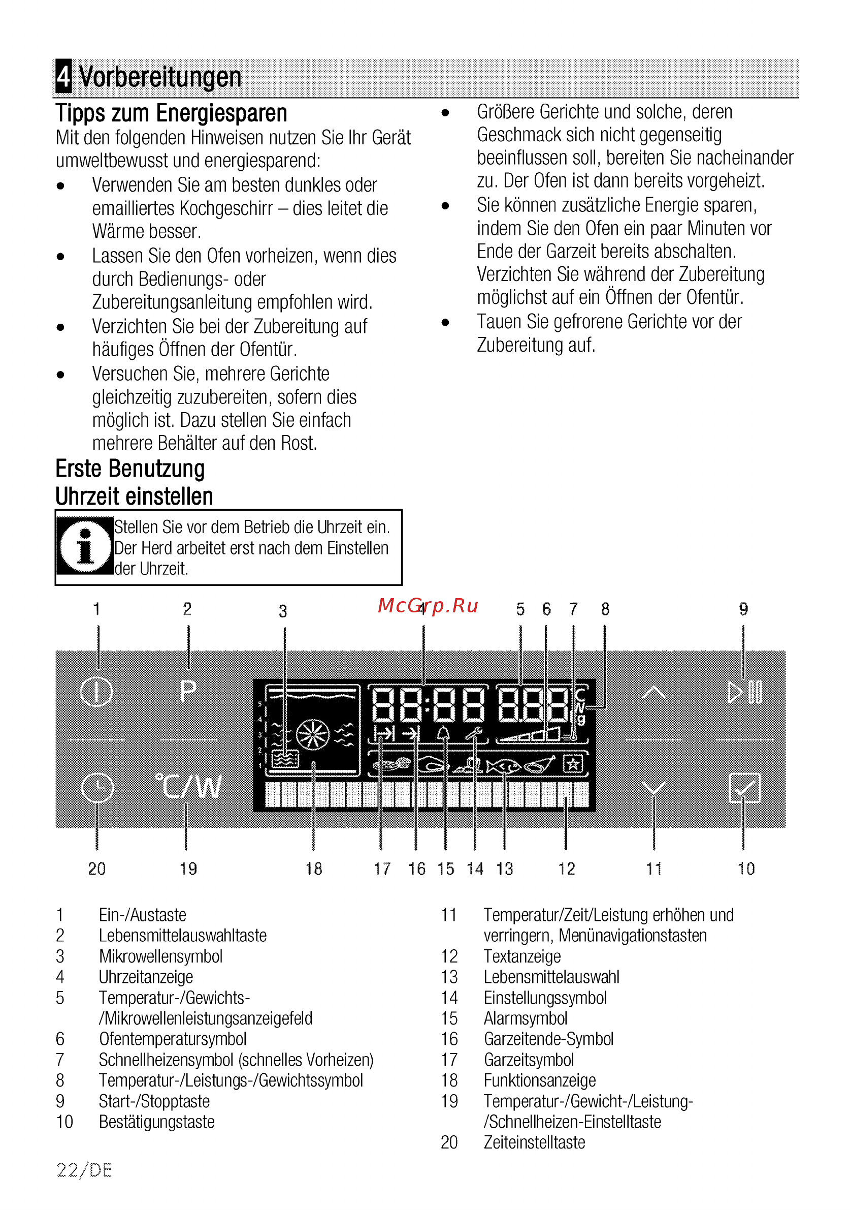 Beko BCW18501X [22/112] Vorbereitungen