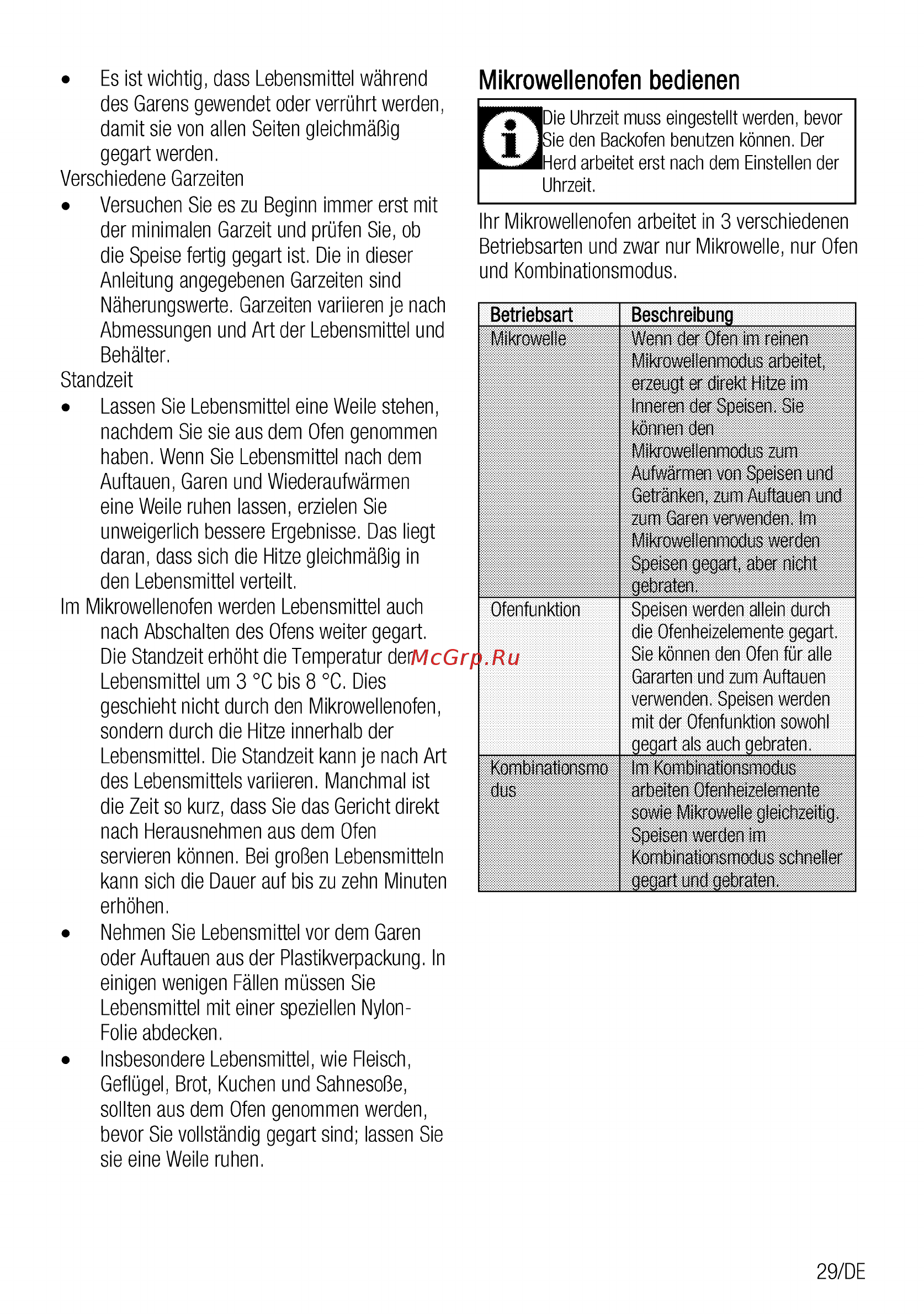 Beko BCW18501X [29/112] Mikrowellenofen bedienen_________