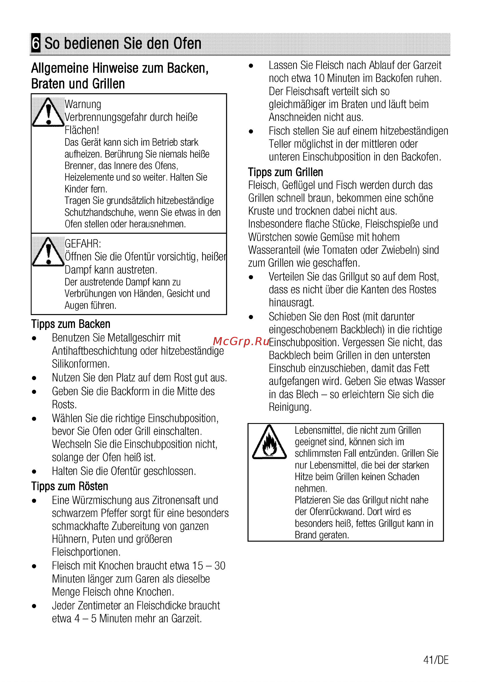Beko BCW18501X [41/112] So bedienen sie den ofen