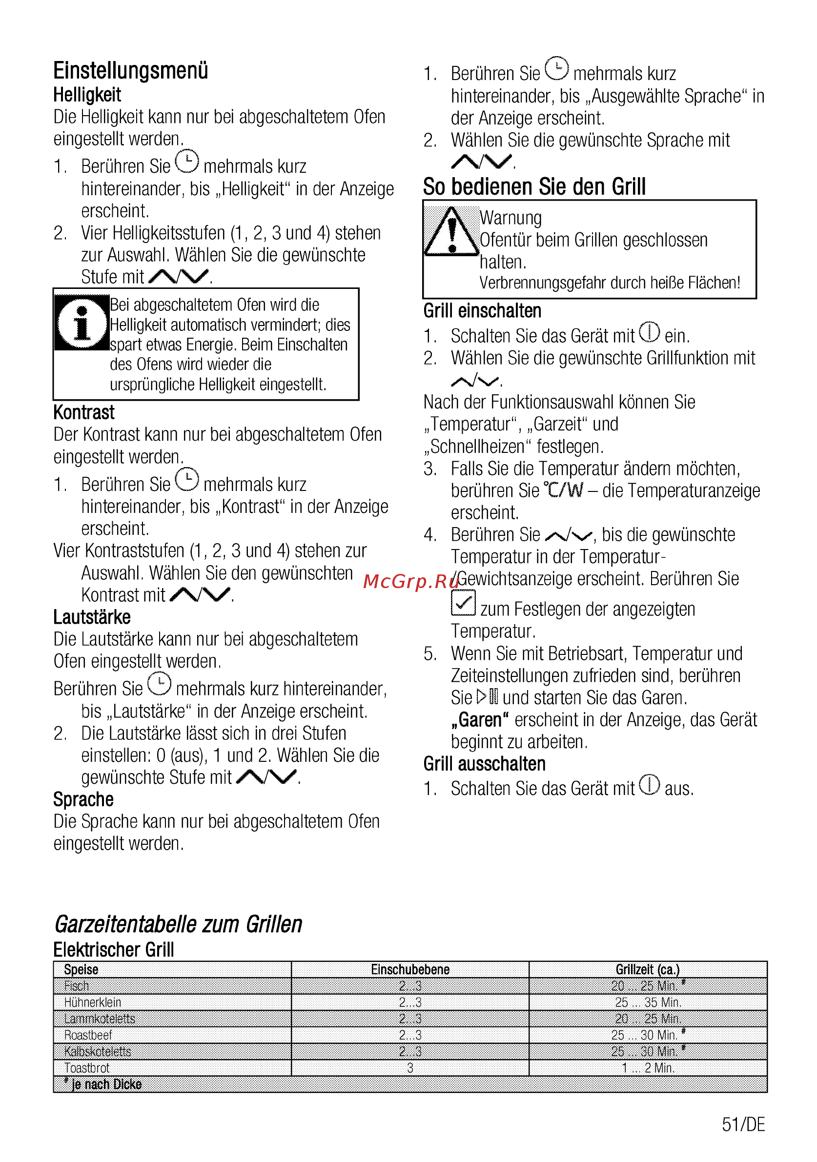 Beko BCW18501X [51/112] Einstellungsmenü