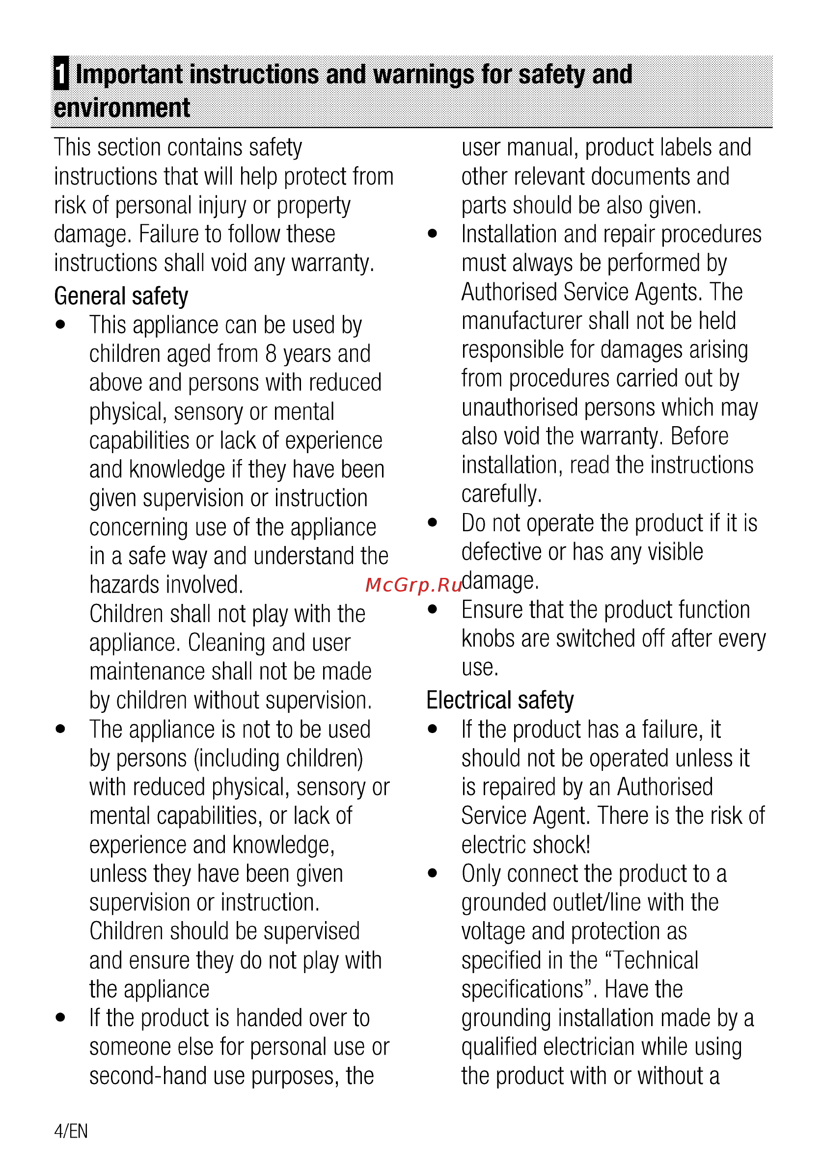 Beko BIS25300XM [4/108] Q important instructions and warnings for safety and