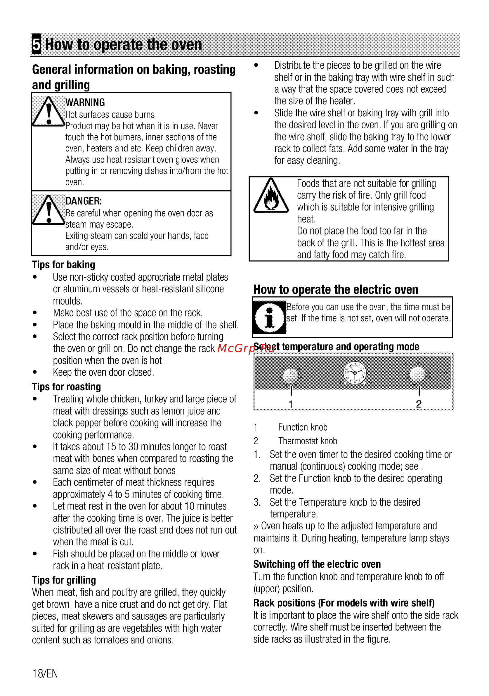 Beko OIE27207A [18/92] How to operate the oven