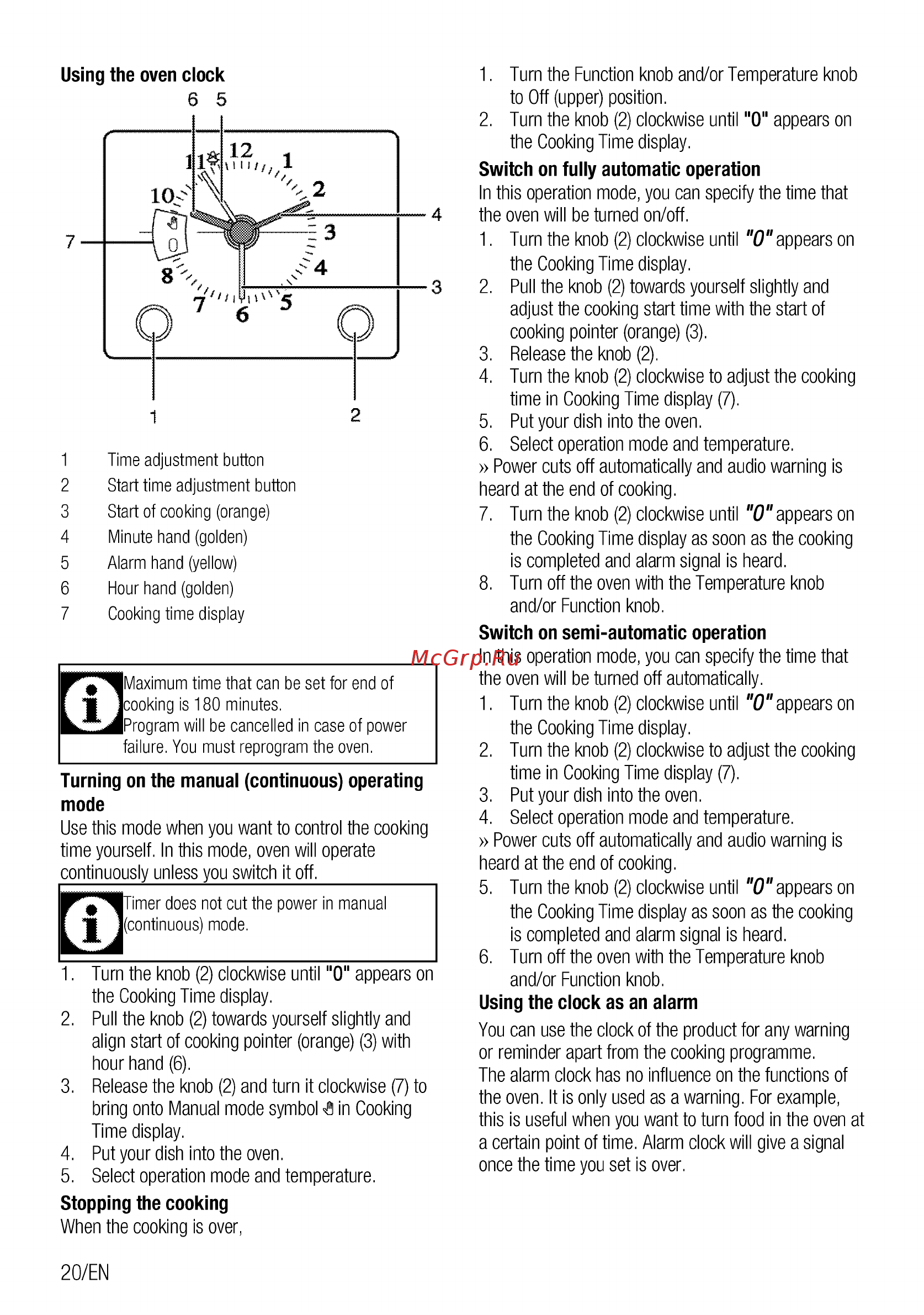 Beko OIE27207A [20/92] Time adjustment button