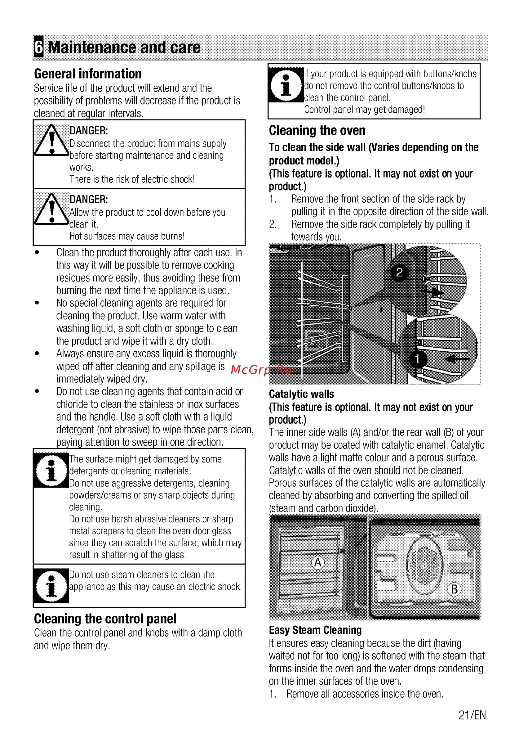 Beko BIC21006M [21/80] Maintenance and care