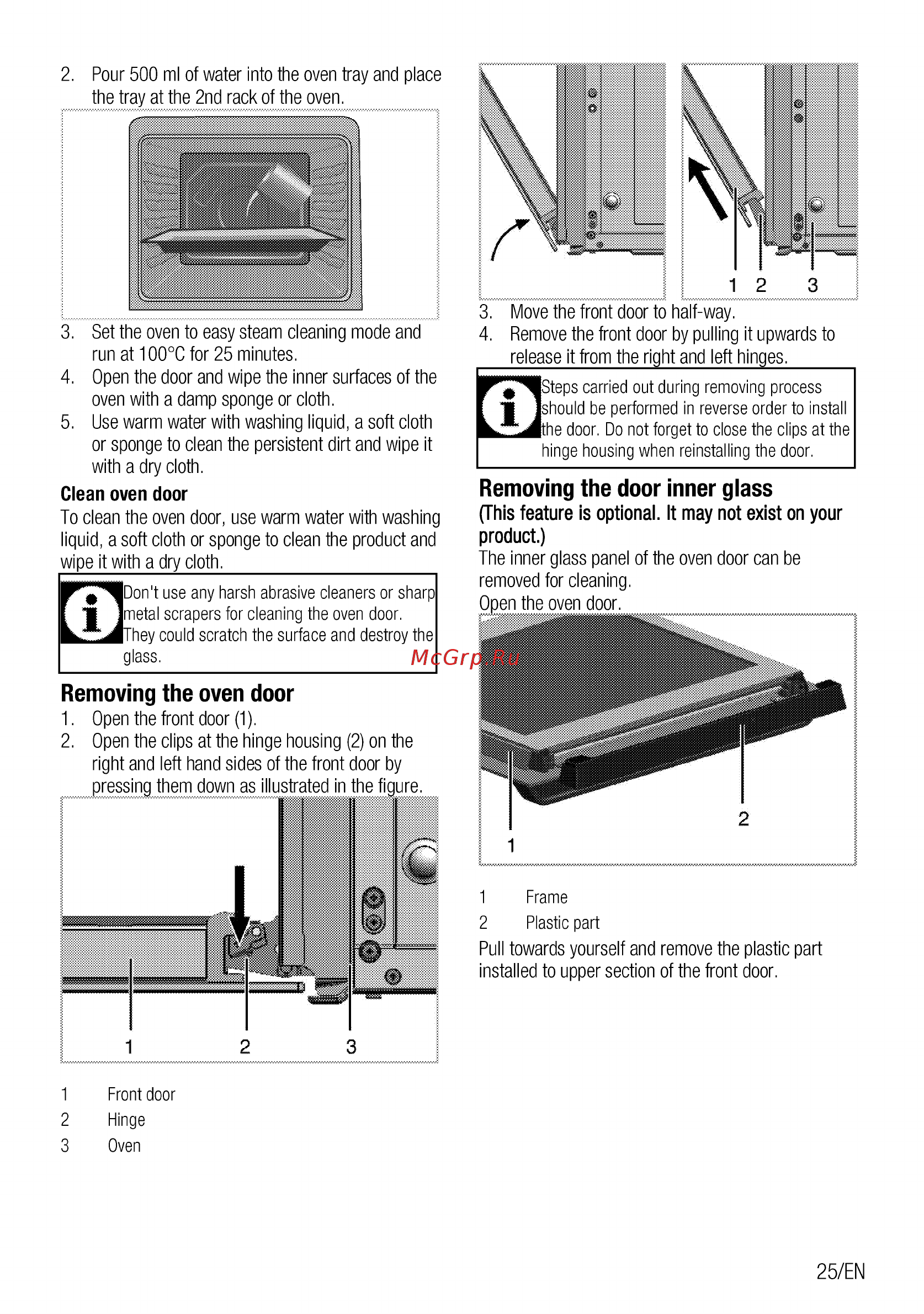 Beko BIC22302X [25/92] Removing the door inner glass