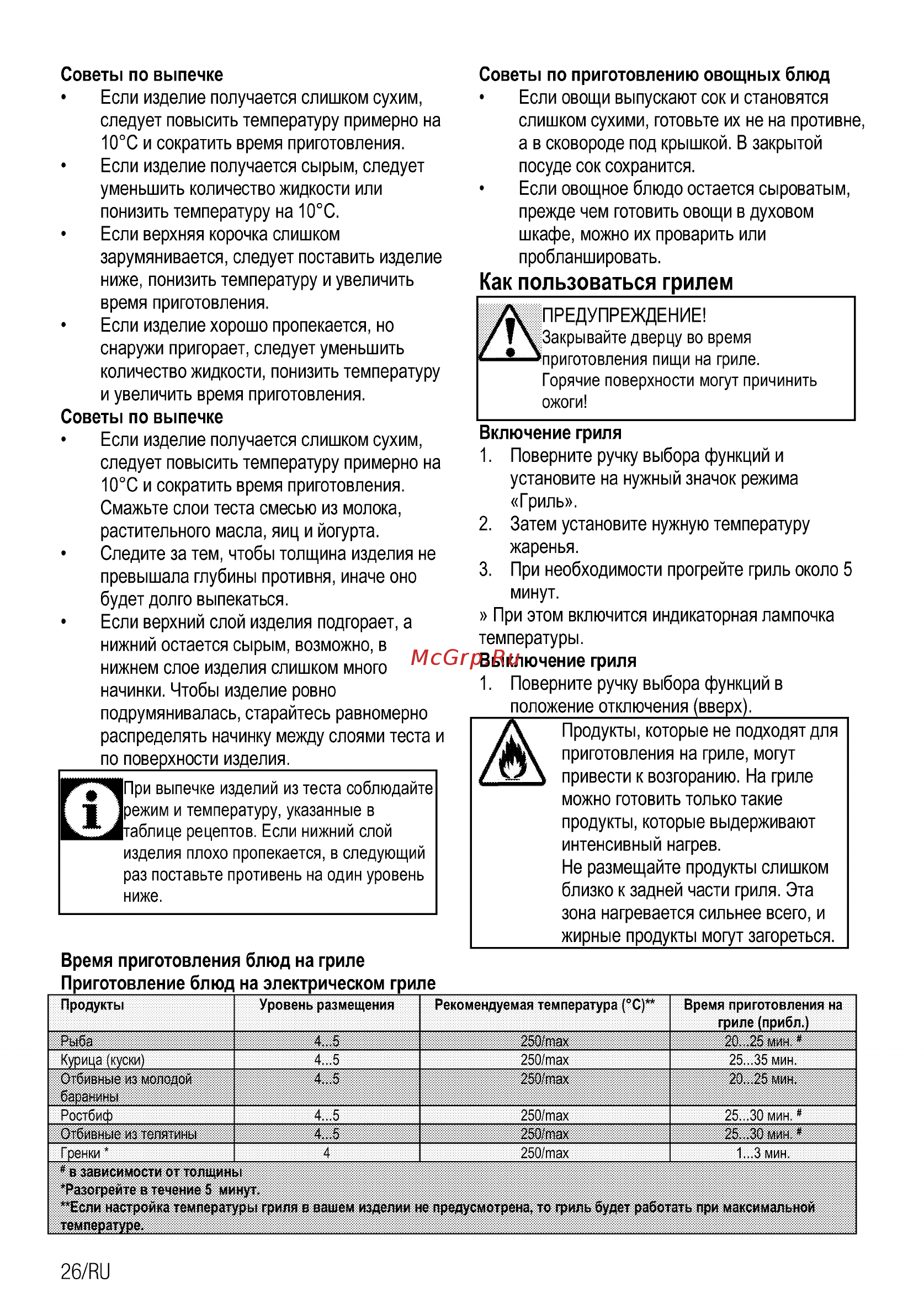 Beko BIC22302X [54/92] Как пользоваться грилем