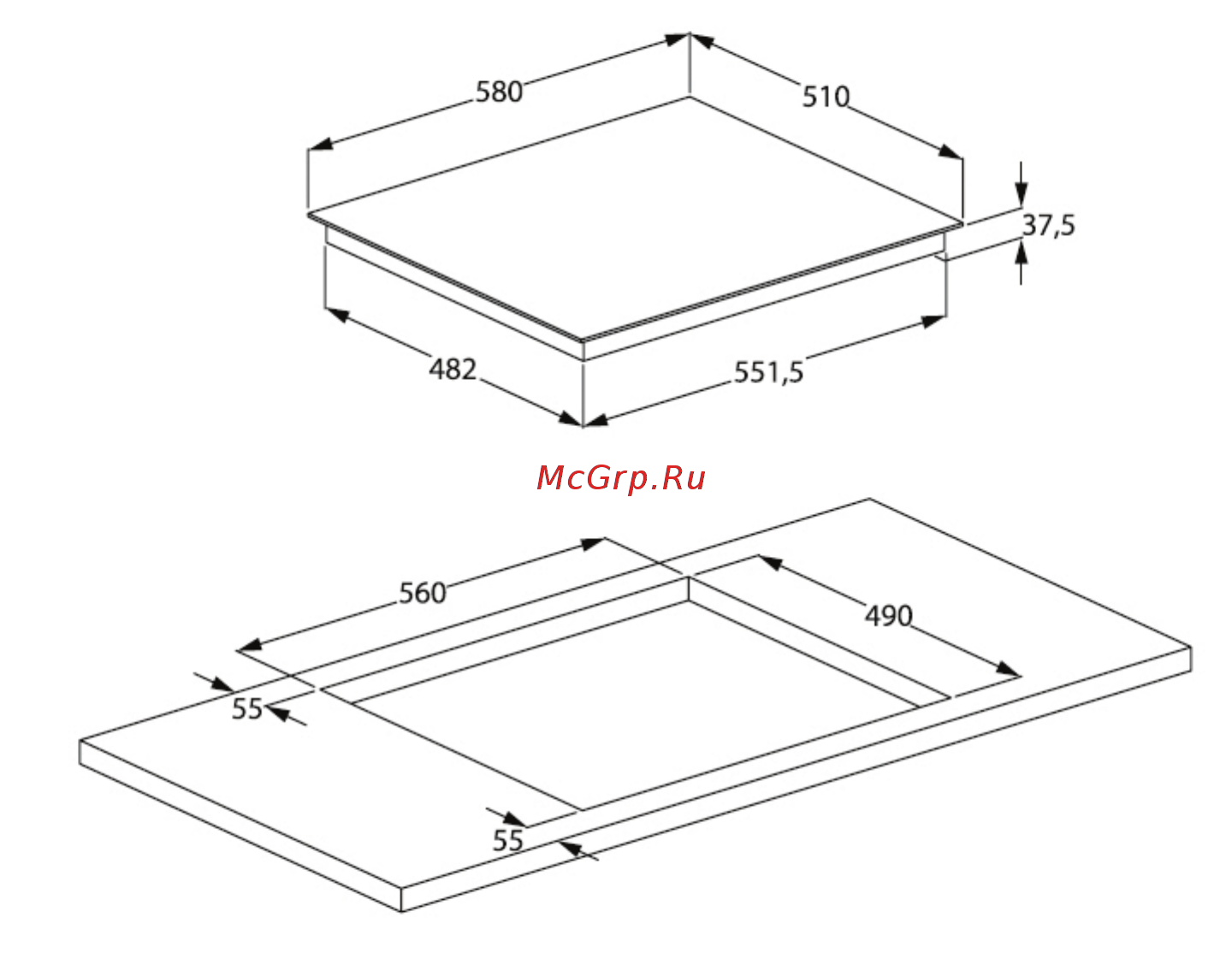 Beko HIC64402E Cхема встраивания онлайн