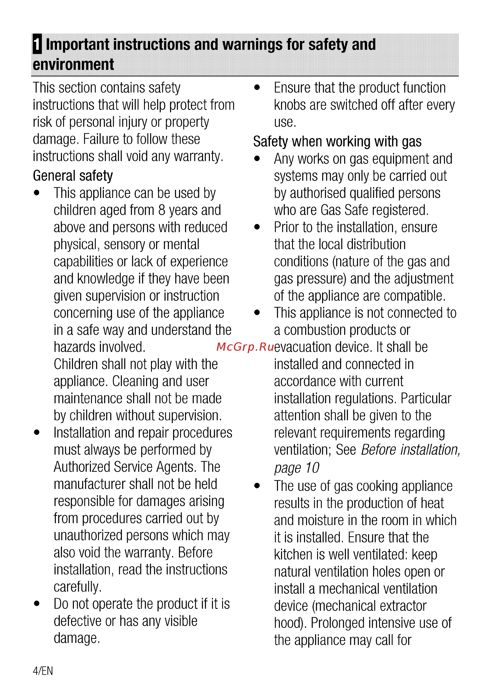 Beko HISG64222SBR [4/60] Q important instructions and warnings for safety and