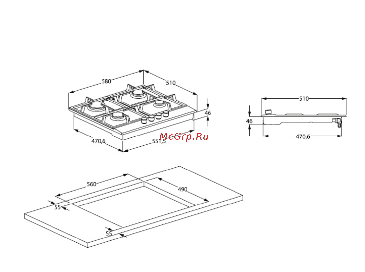 Beko HIMG64235SX Cхема встраивания онлайн