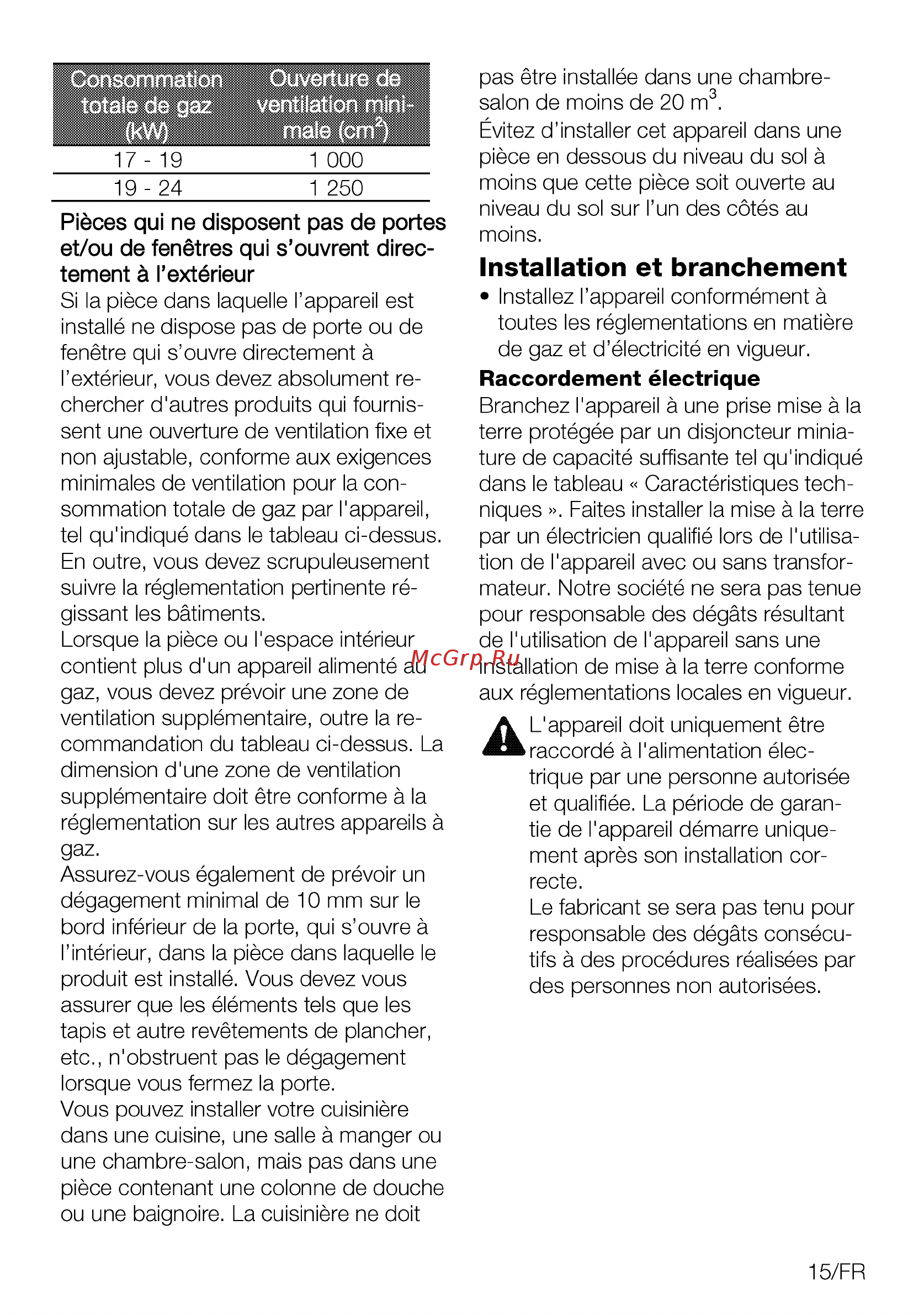 Beko HING 642202 SB [15/56] Installation et branchement