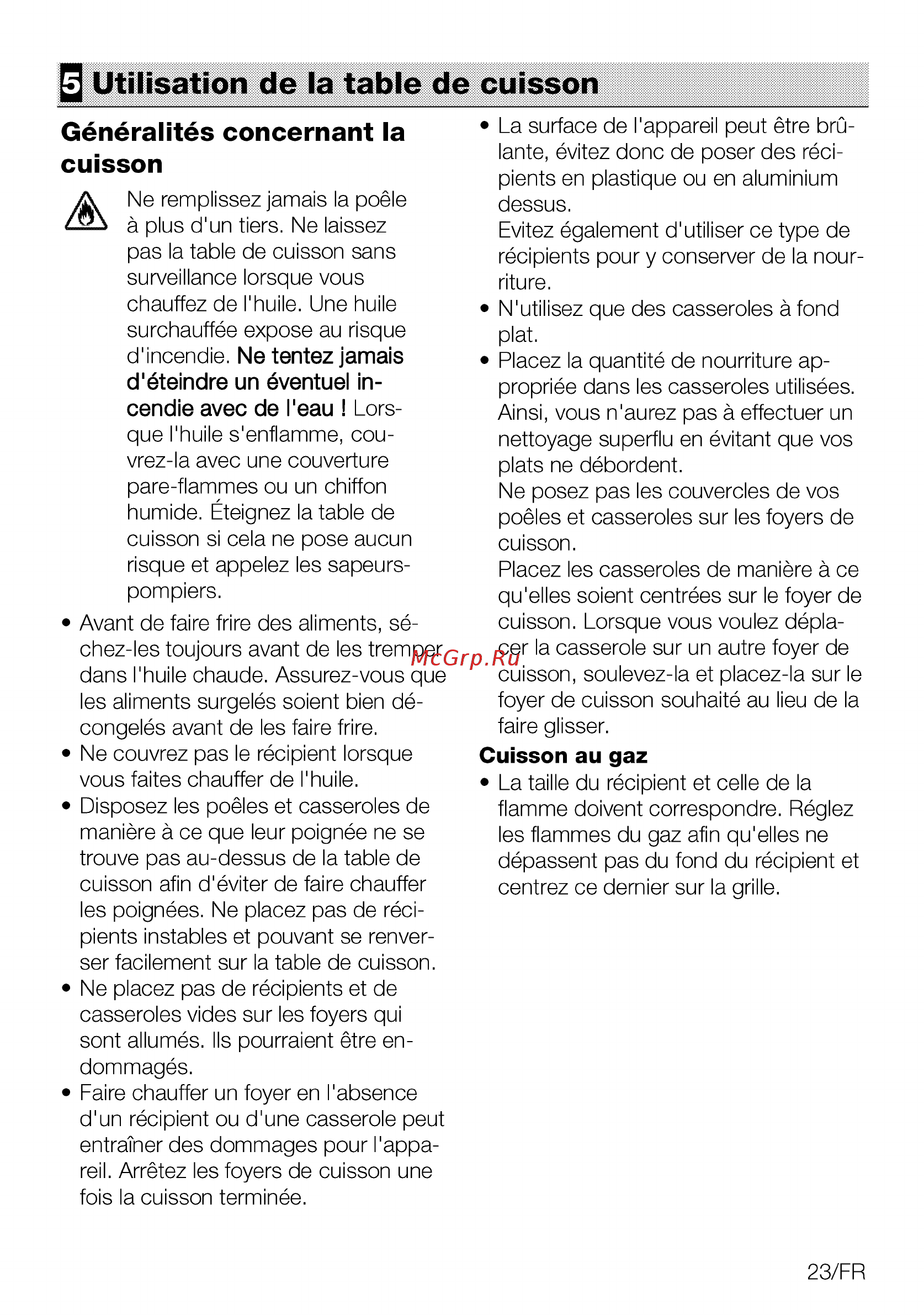 Beko HING 642202 SB [23/56] Utilisation de la table de cuisson