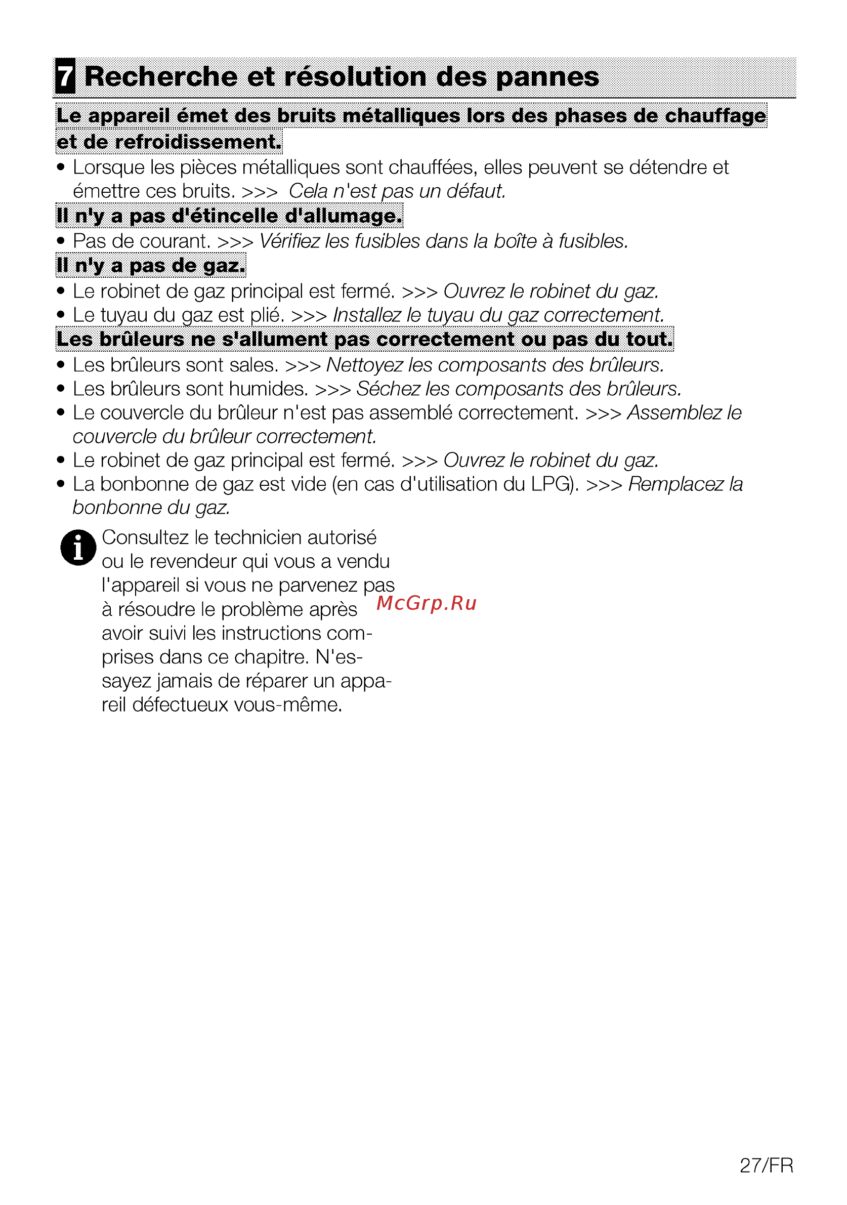 Beko HING 642202 SB [27/56] Q recherche et résolution des pannes