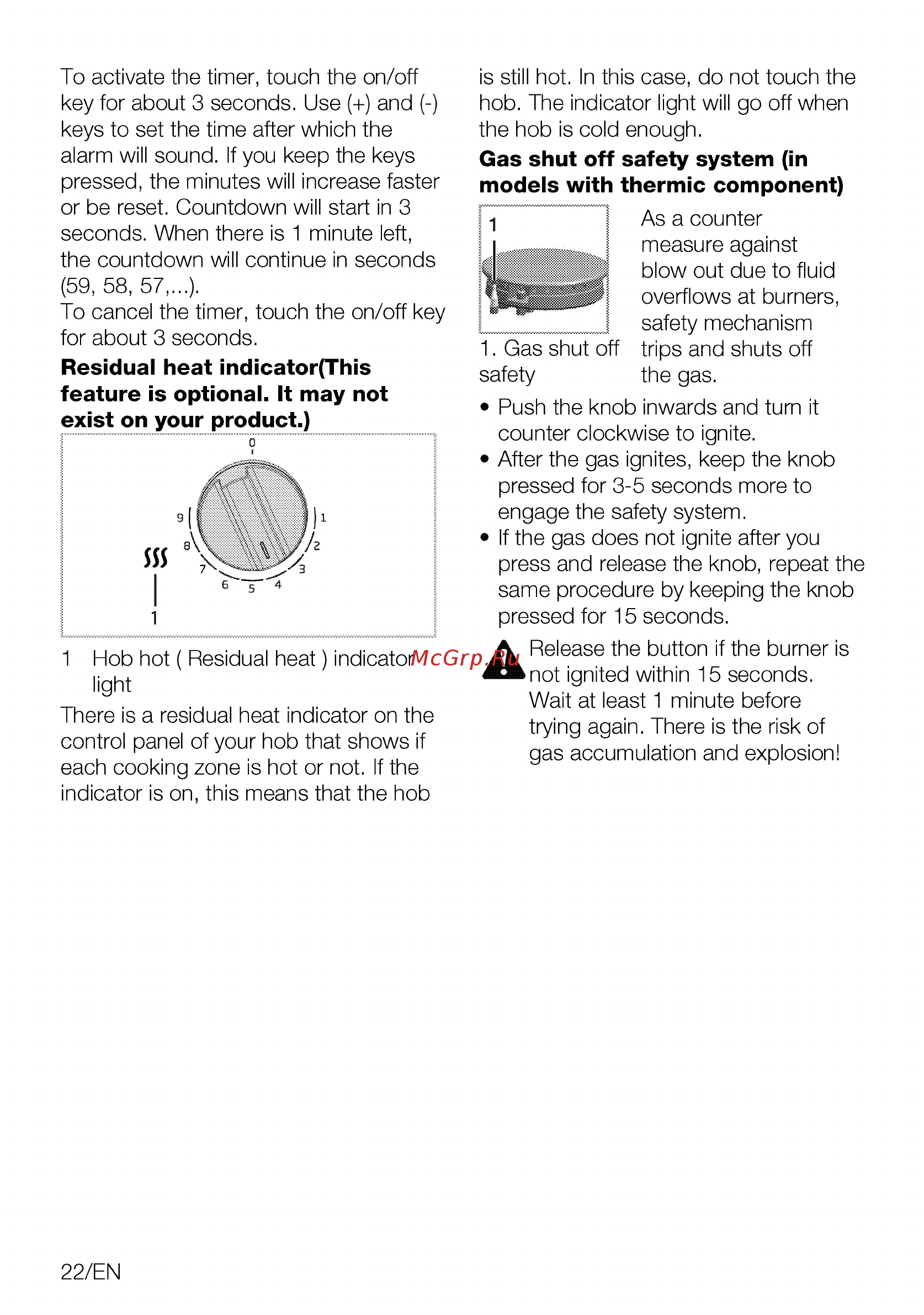 Beko HSLG64425ST [22/88] Gas shut off safety system in models with thermic component