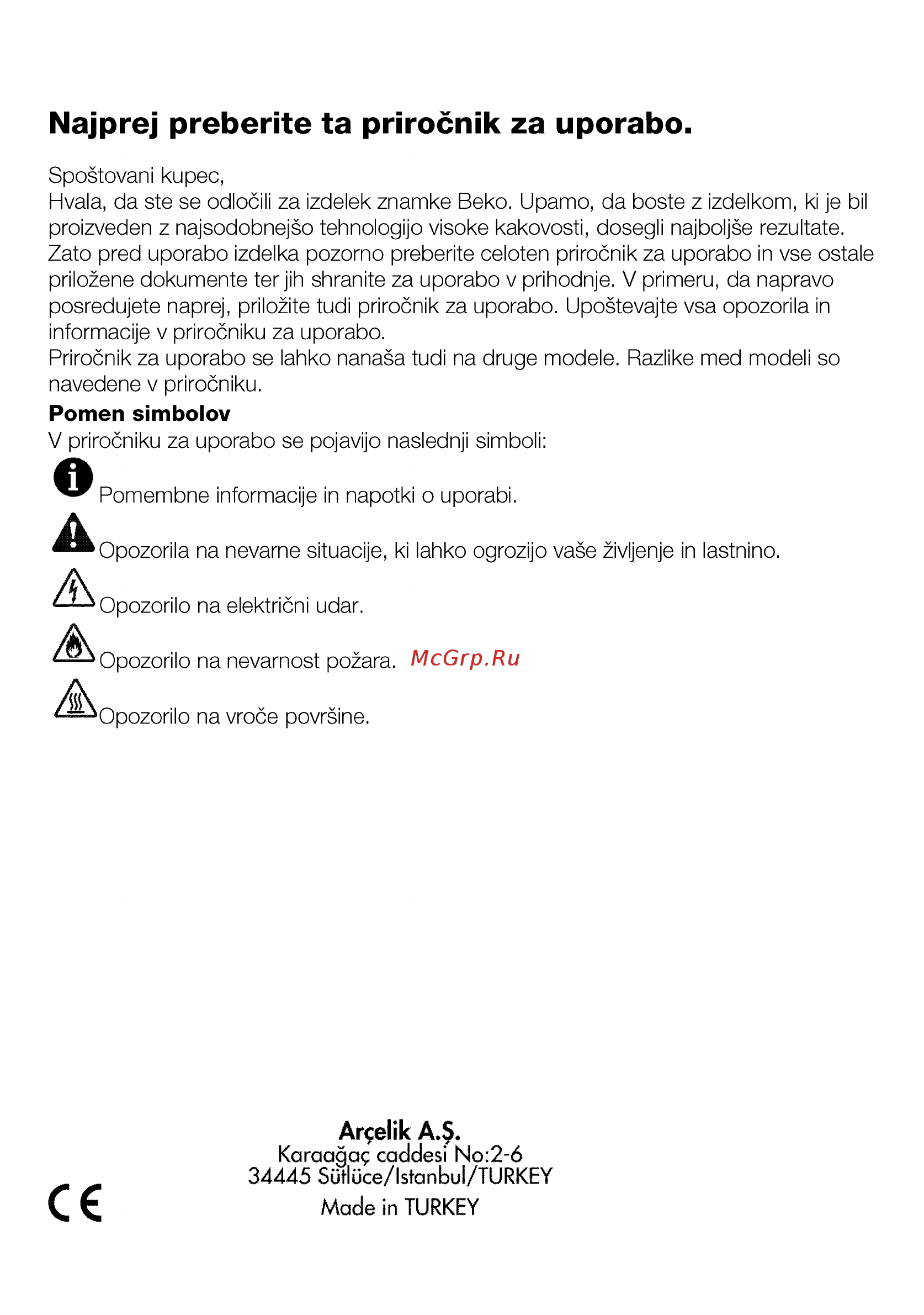 Beko HII64200FMTZG [2/56] Najprej preberite ta prirocnik za uporabo