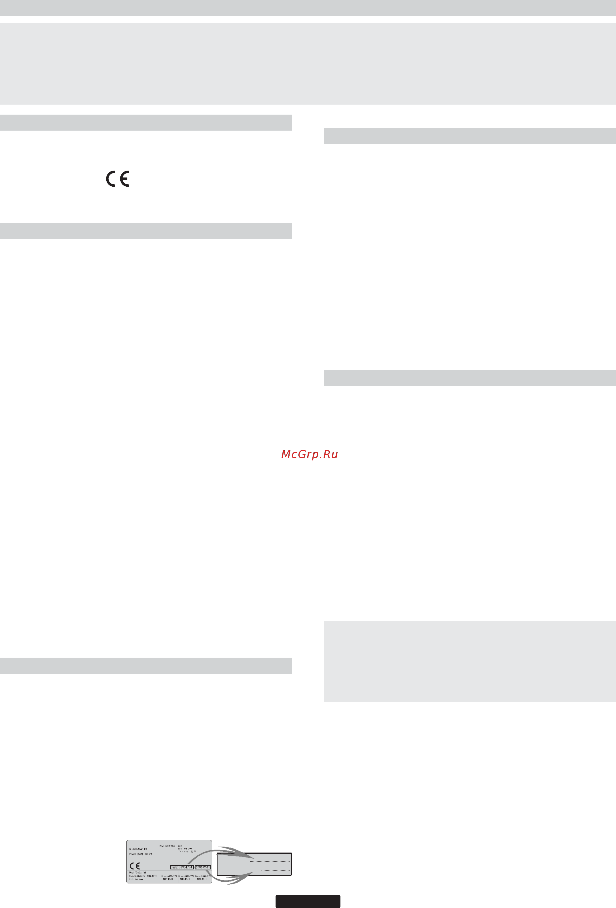 Candy FXLP 649LX [12/92] Avvertenze generali