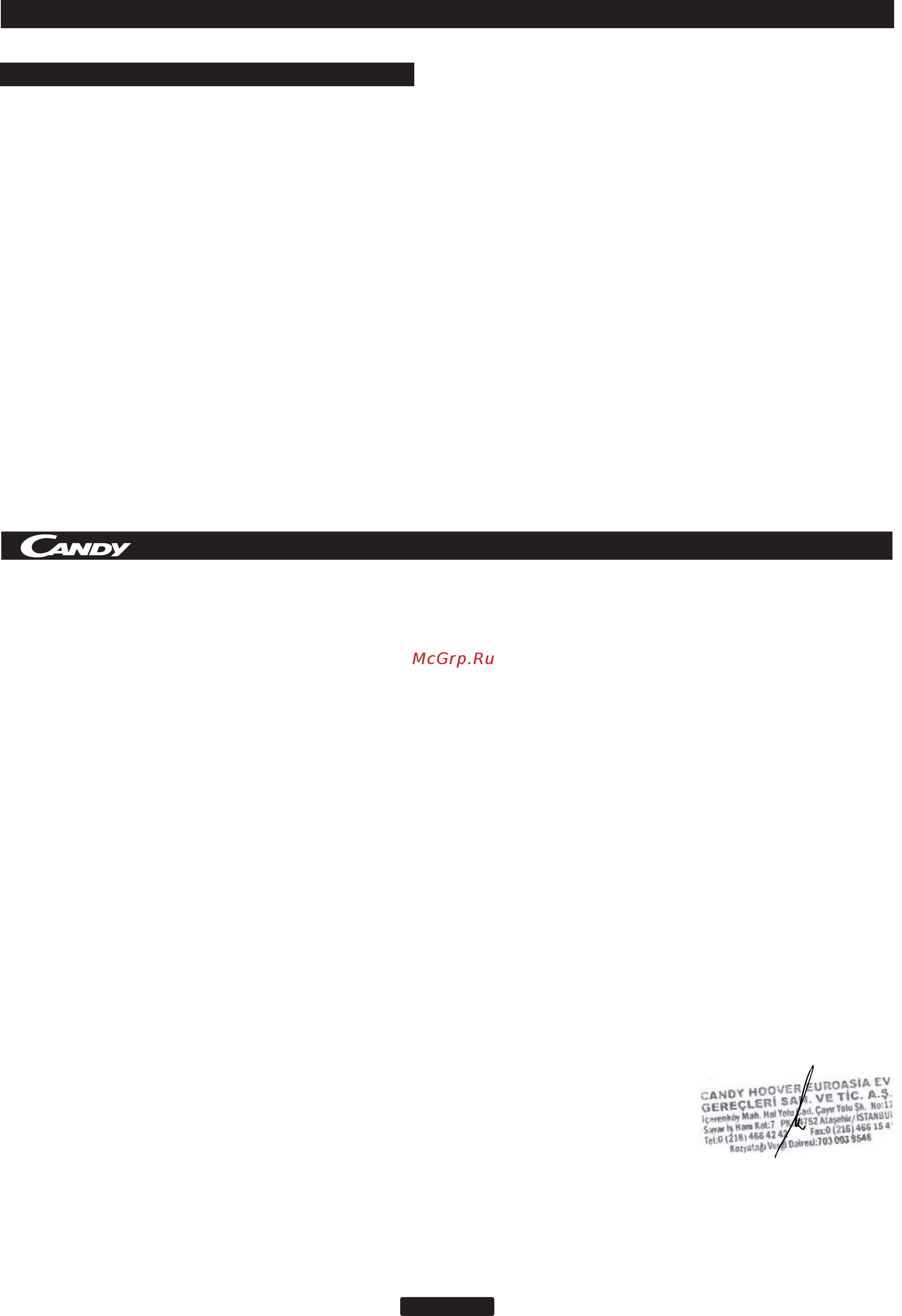 Candy FXLP 649LX [75/92] Garanti belgesi
