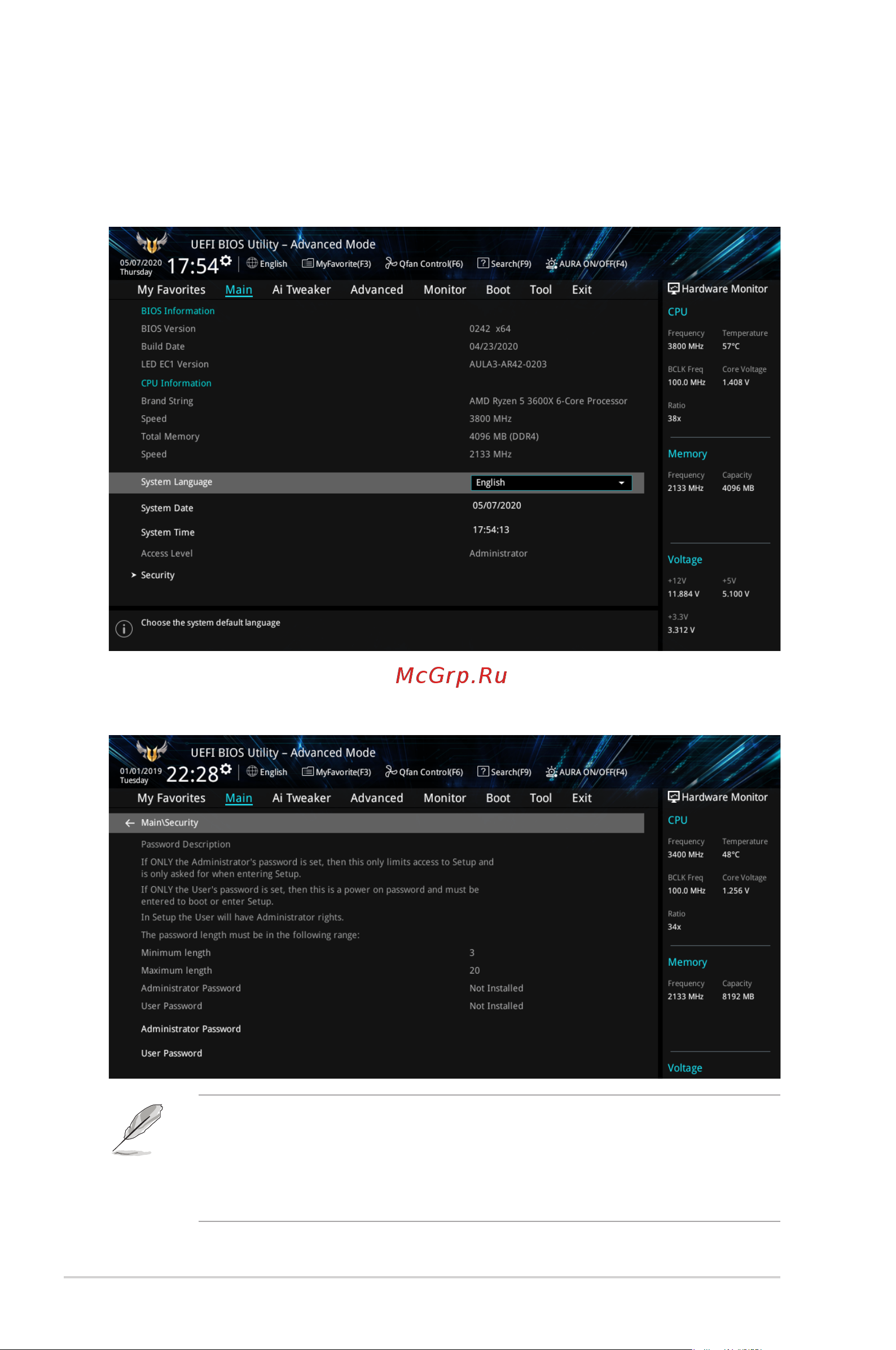 Asus PRIME A520M-K [14/52] Main menu