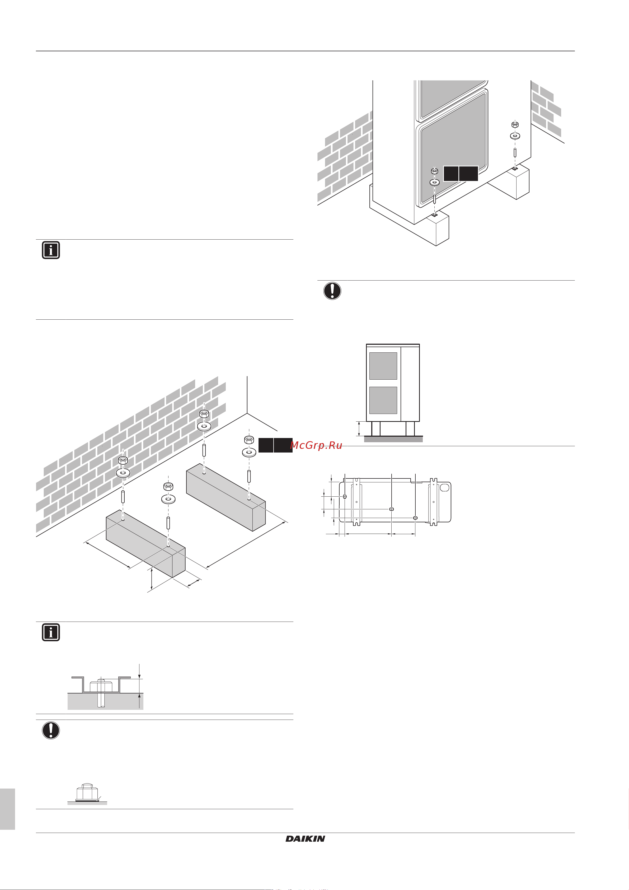 Daikin RXYSQ4T8YB9 [20/48] Подготовка монтажной конструкции