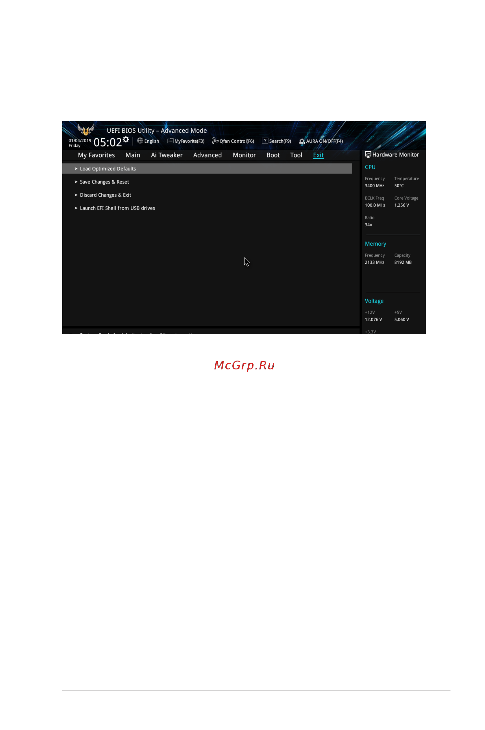 Asus ProArt X570-CREATOR WIFI [49/54] Exit menu