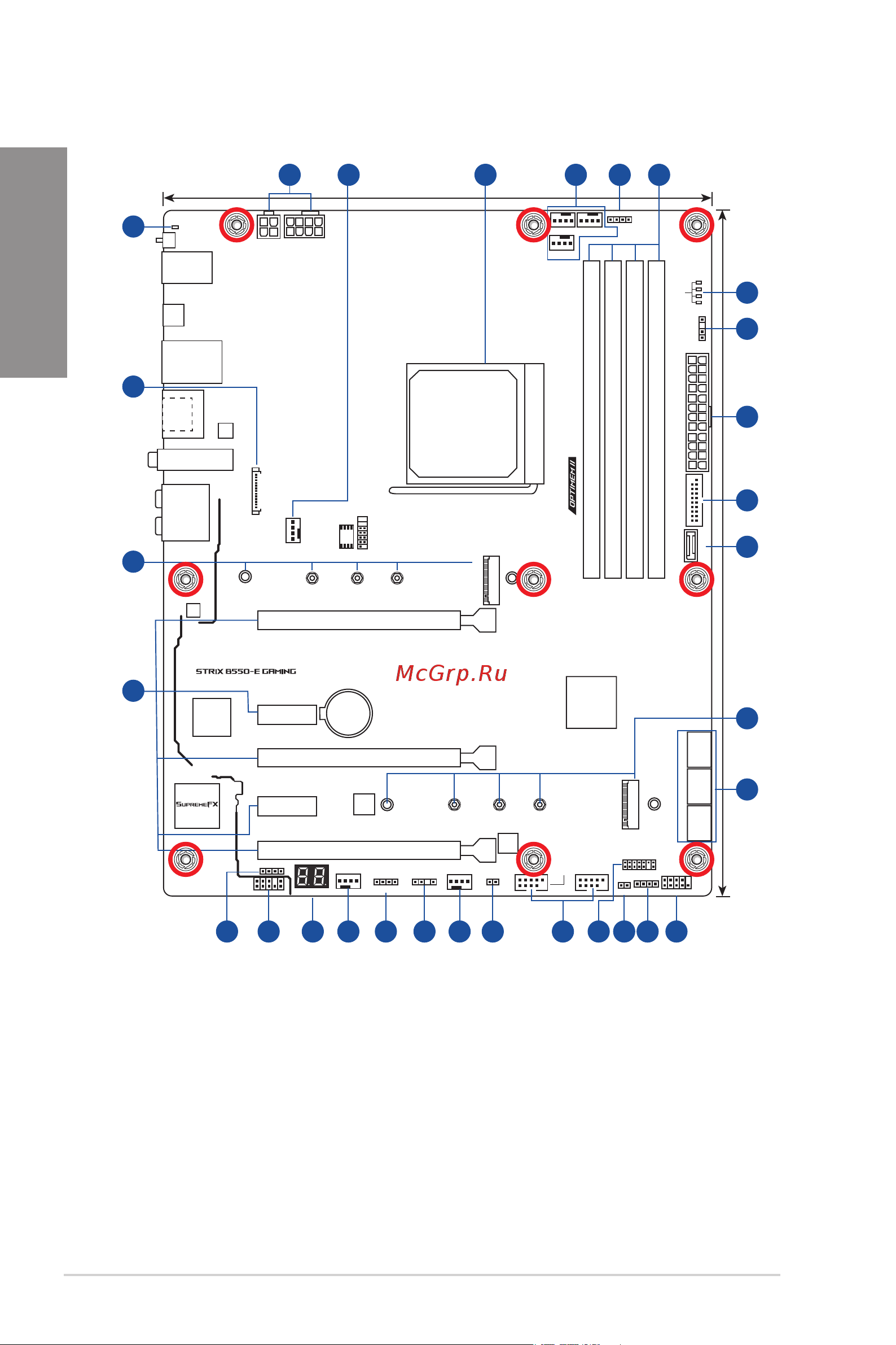 Asus ROG STRIX B550-E GAMING [14/74] Motherboard layout