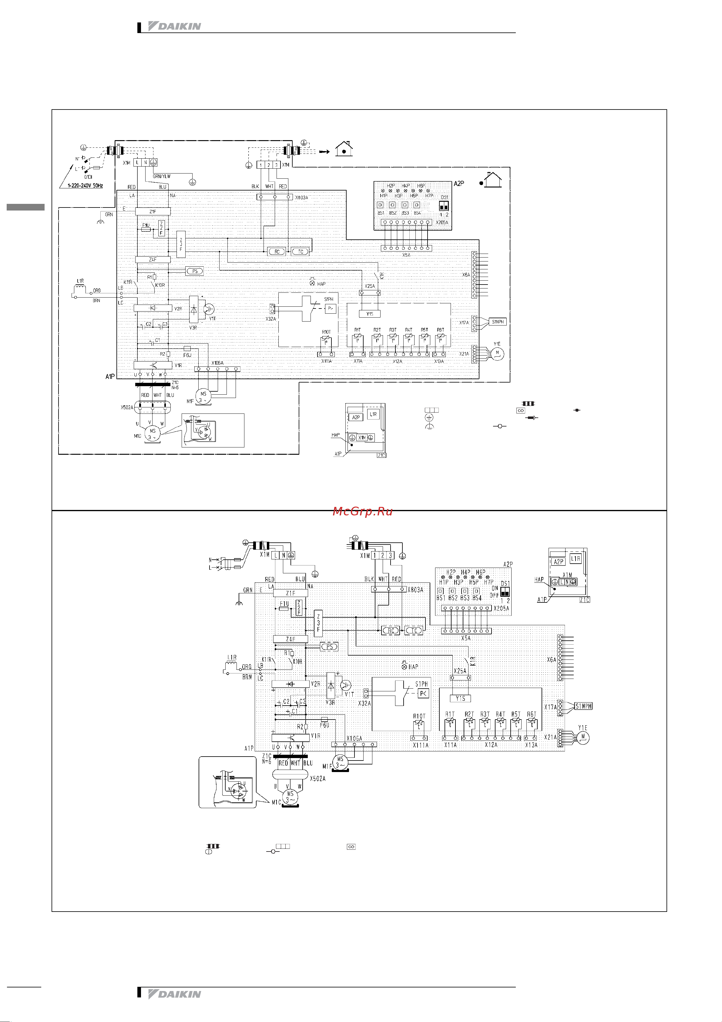 Daikin RZQ125C7V1B [31/36] Монтажная схема