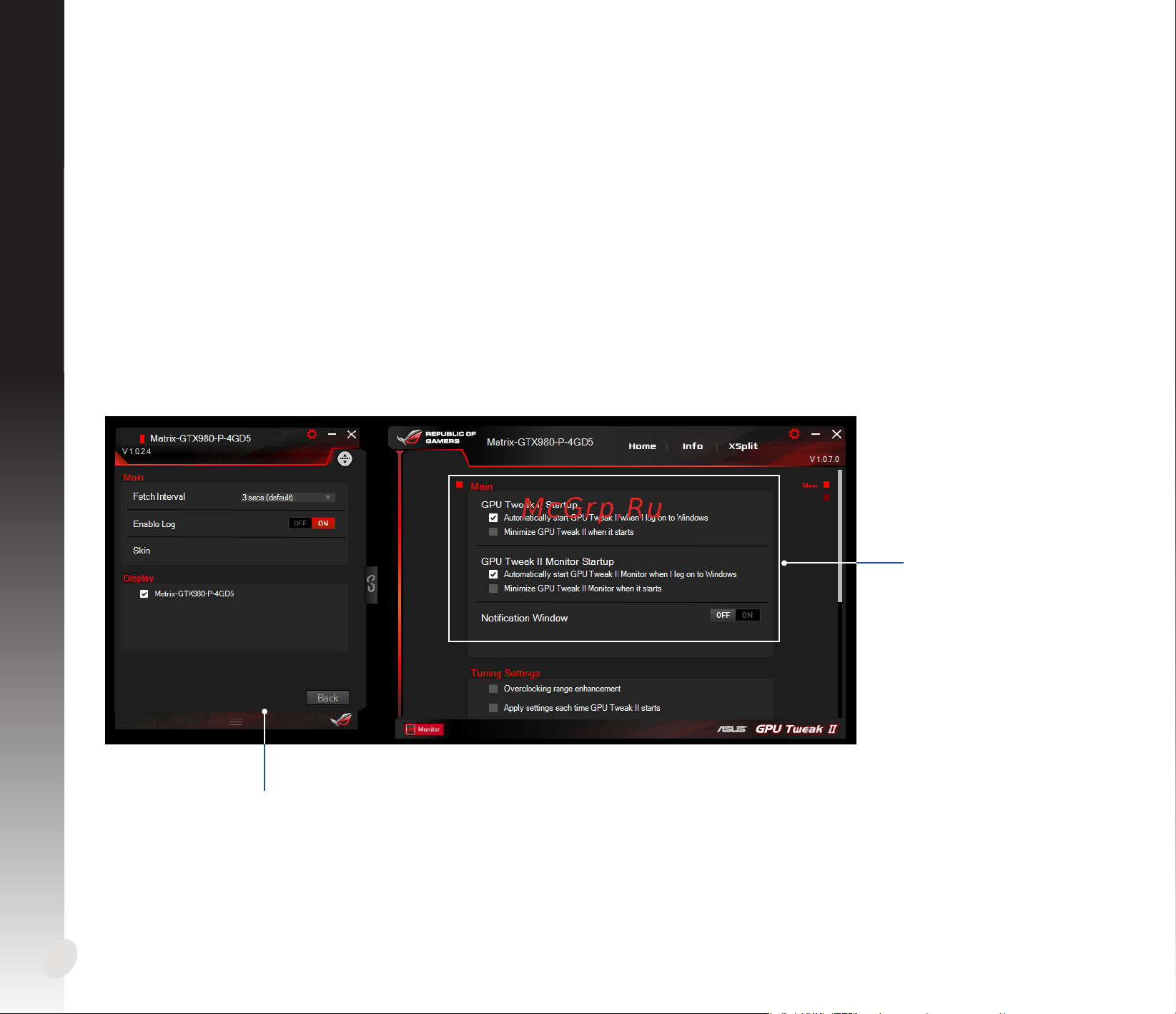 Asus TUF-RTX3070-8G-GAMING [10/167] Using the settings screen