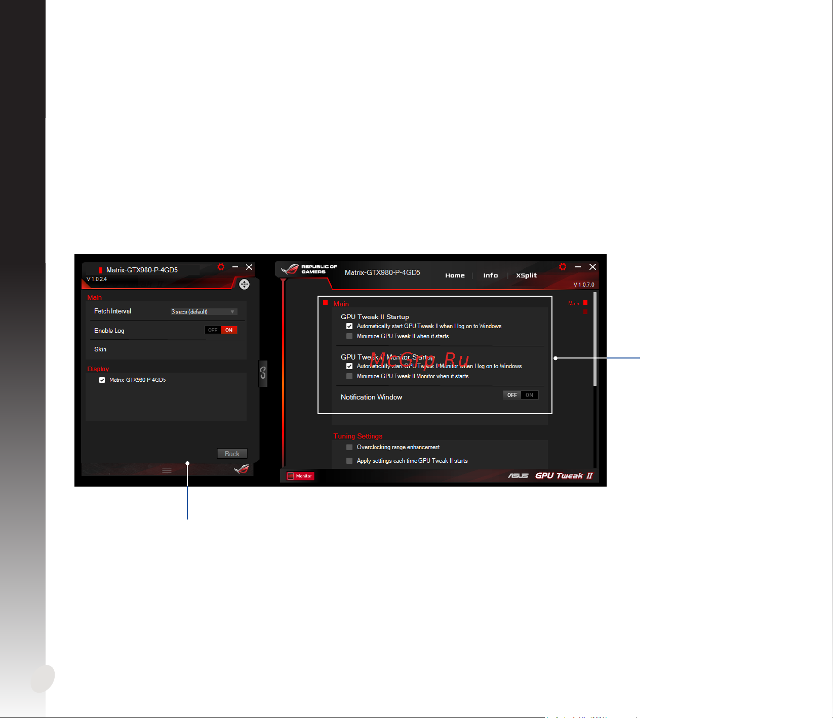 Asus ROG-STRIX-RX570-O8G-GAMING [76/167] Использование экрана настроек