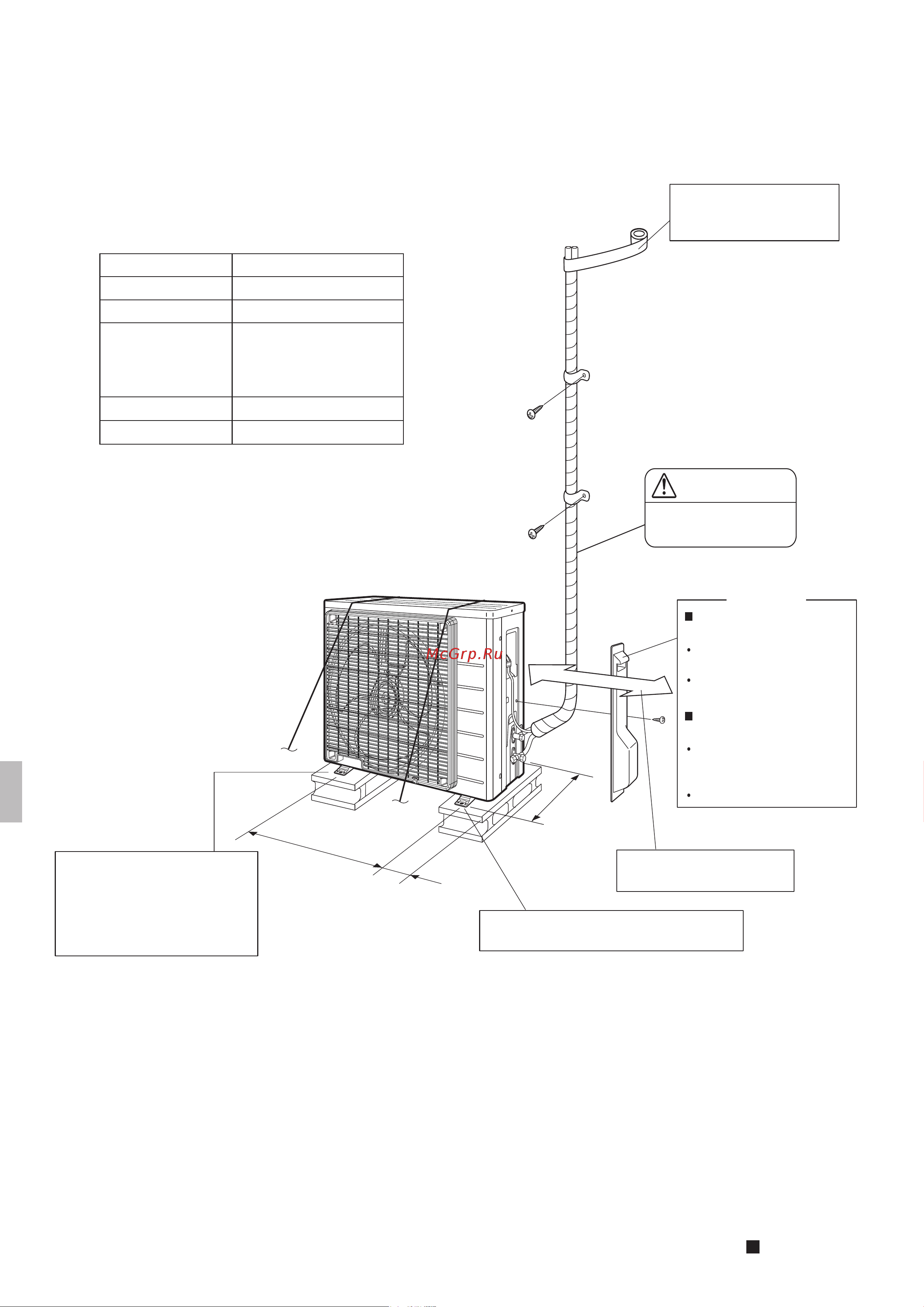 Daikin ARXB35C5V1B9 [42/124] Installatietekeningen voor de buitenunit
