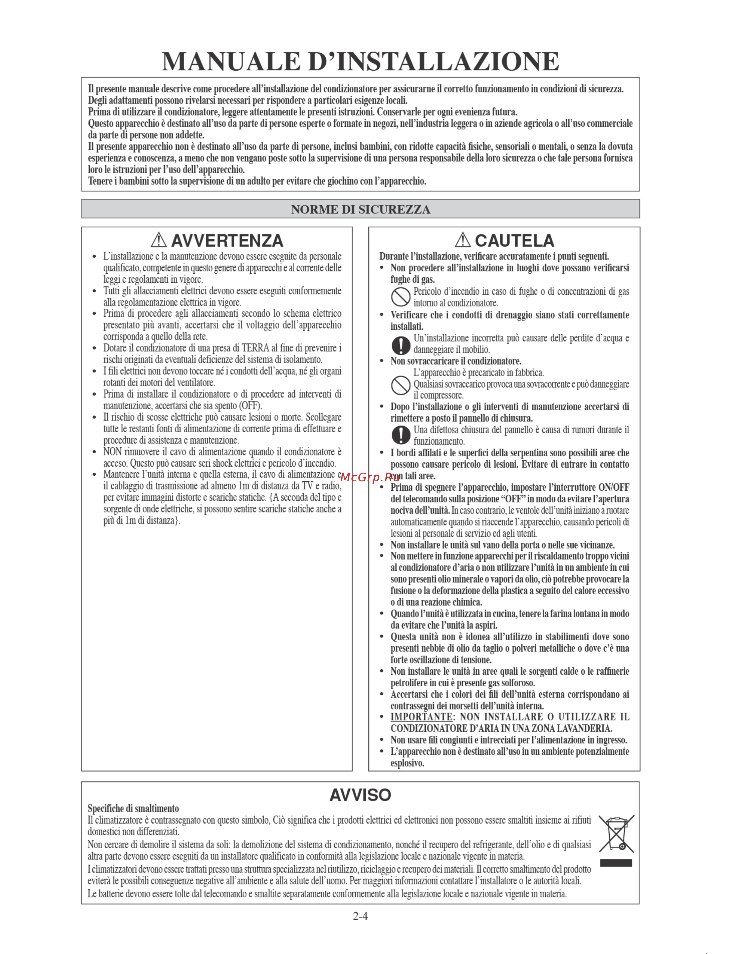 Daikin ATXN20MV16 [24/156] Manuale d install azione