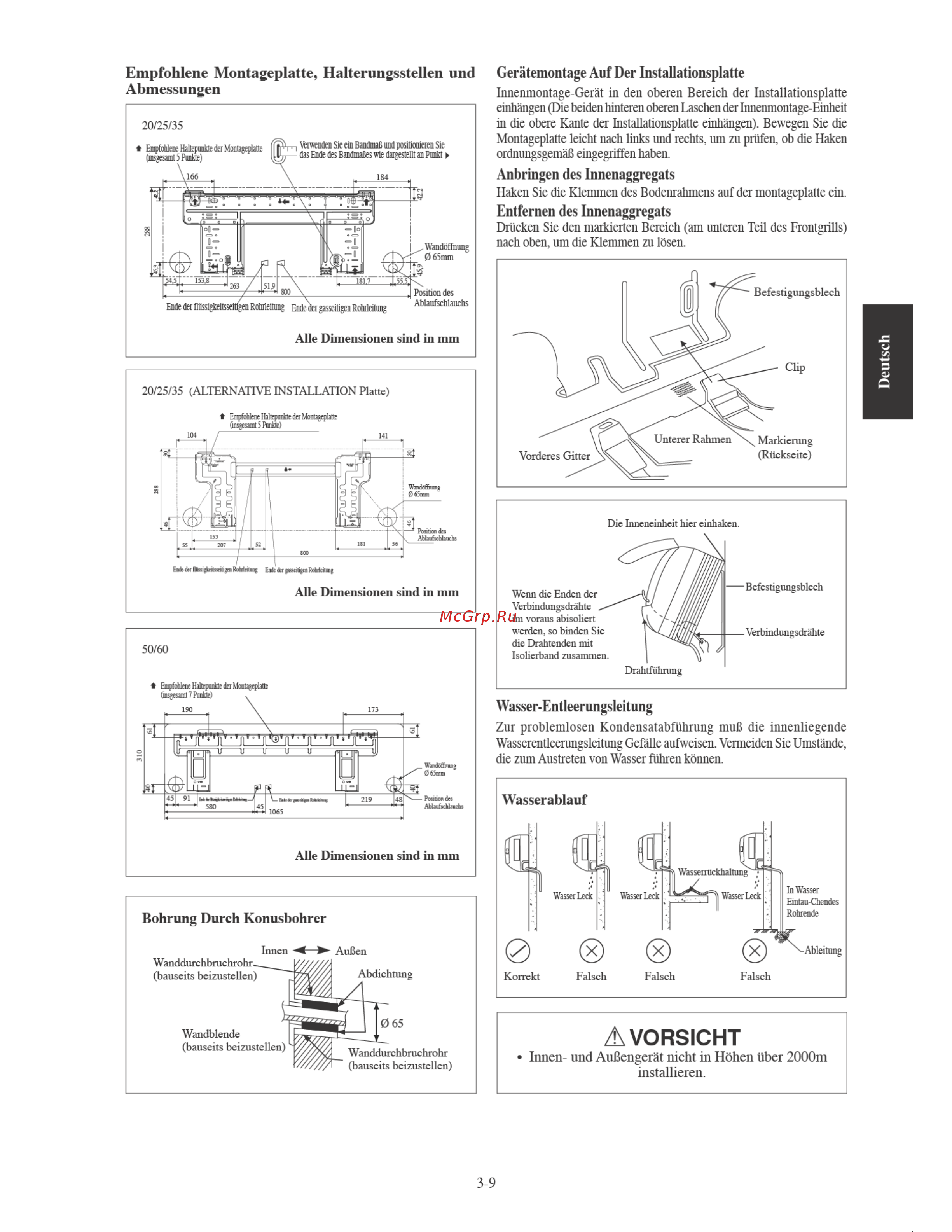 Daikin ARXN35NV1B [47/156] A vorsicht