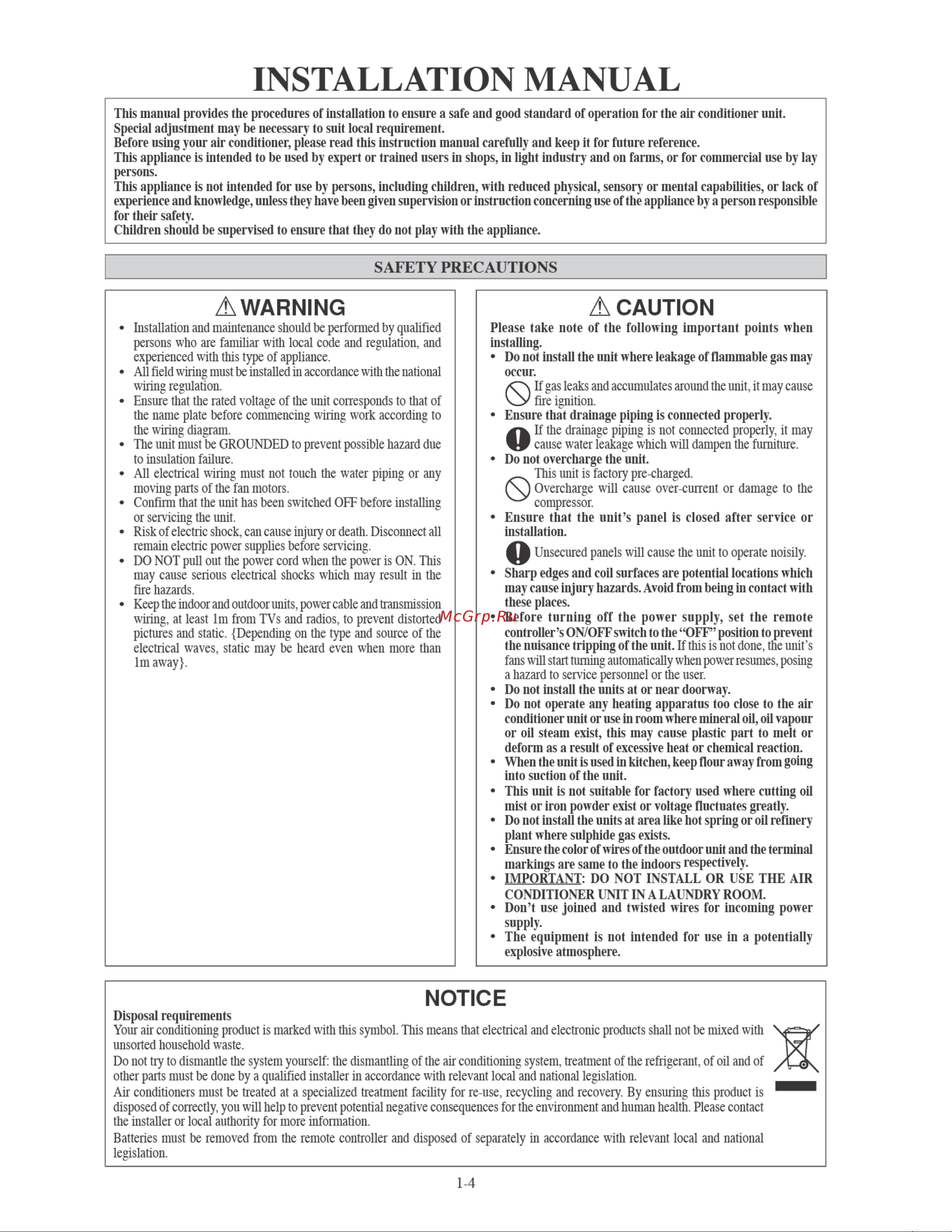 Daikin ATXN25MV1B7 [6/156] Installation manual
