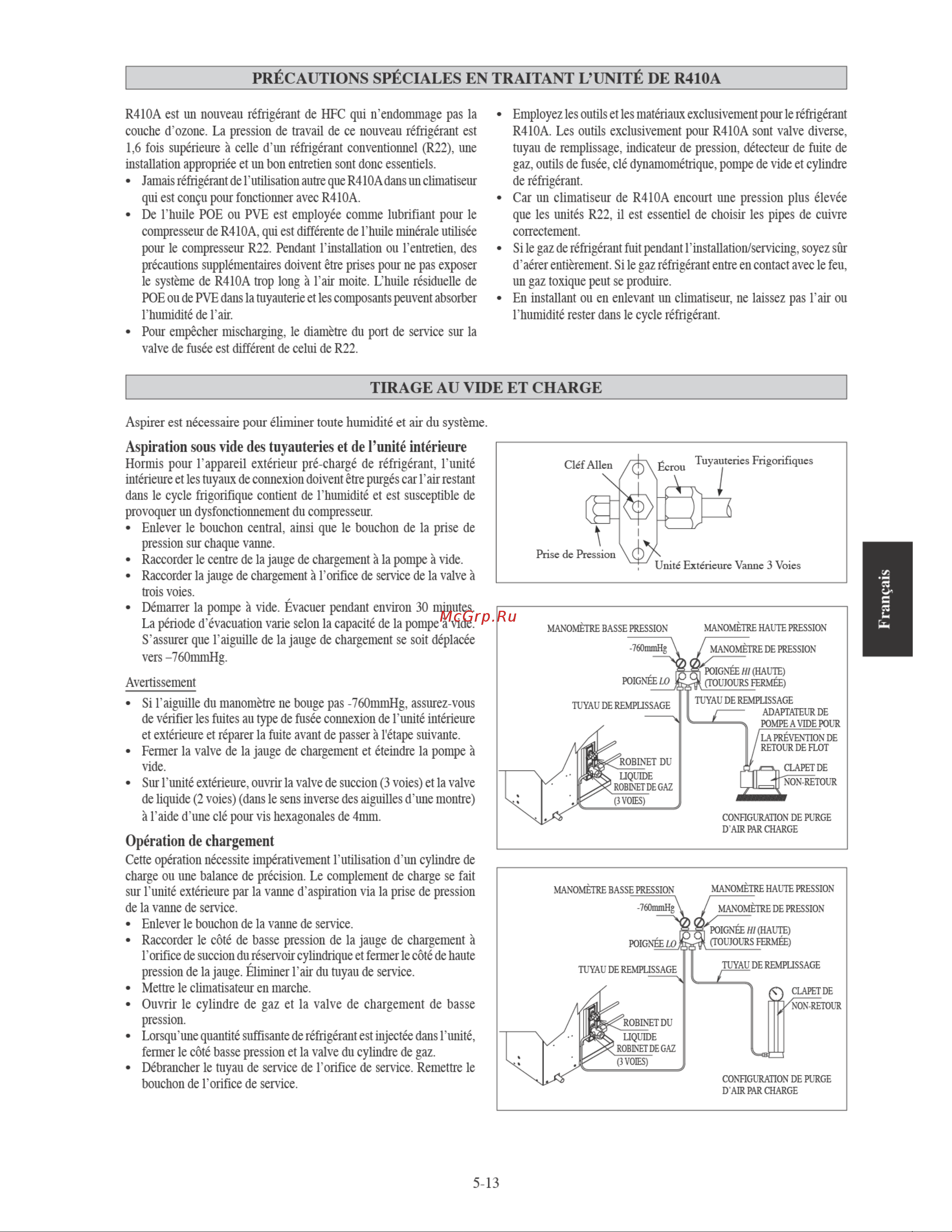 Daikin ATXN60MV1B7 [87/156] Aspiration sous vide des tuyauteries et de l unité intérieure