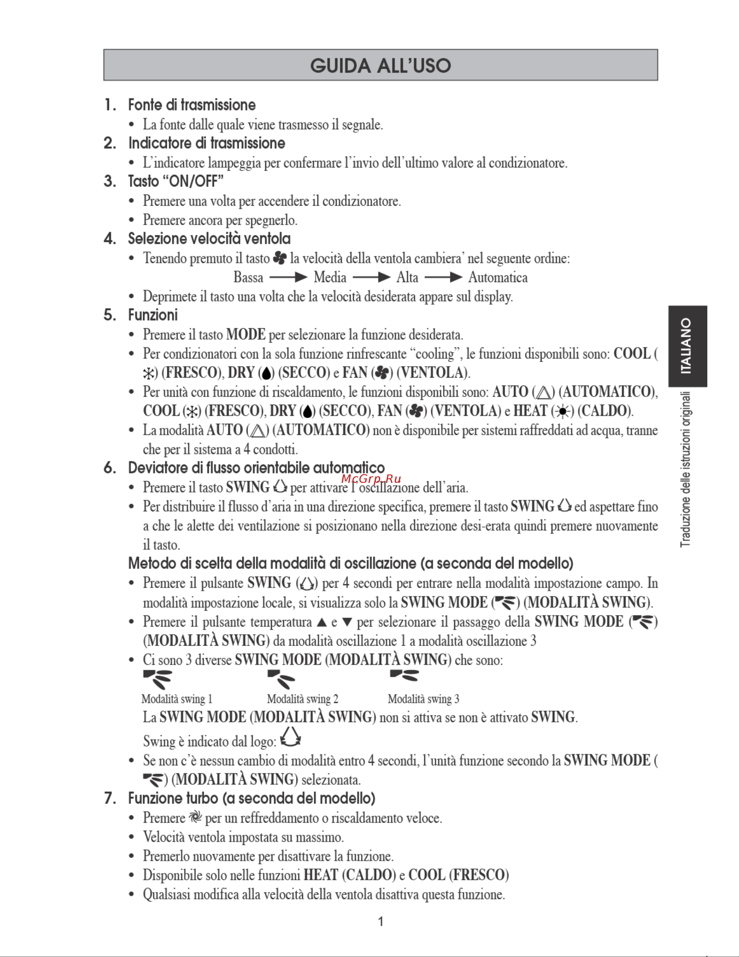 Daikin ATXN60M6 [19/52] Guida all uso