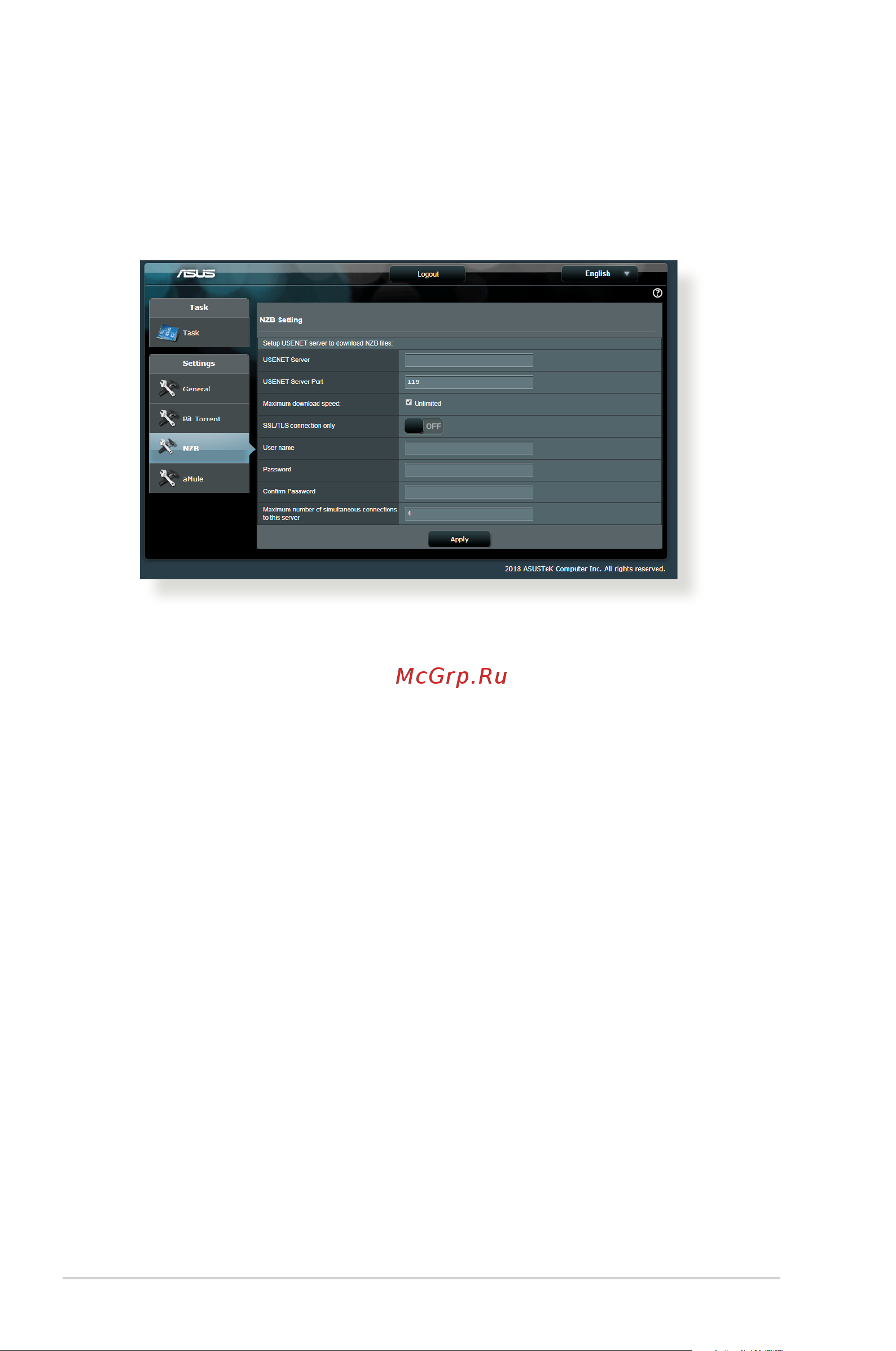 Asus ZenWiFi AX (XT8) [102/156] Nzb settings