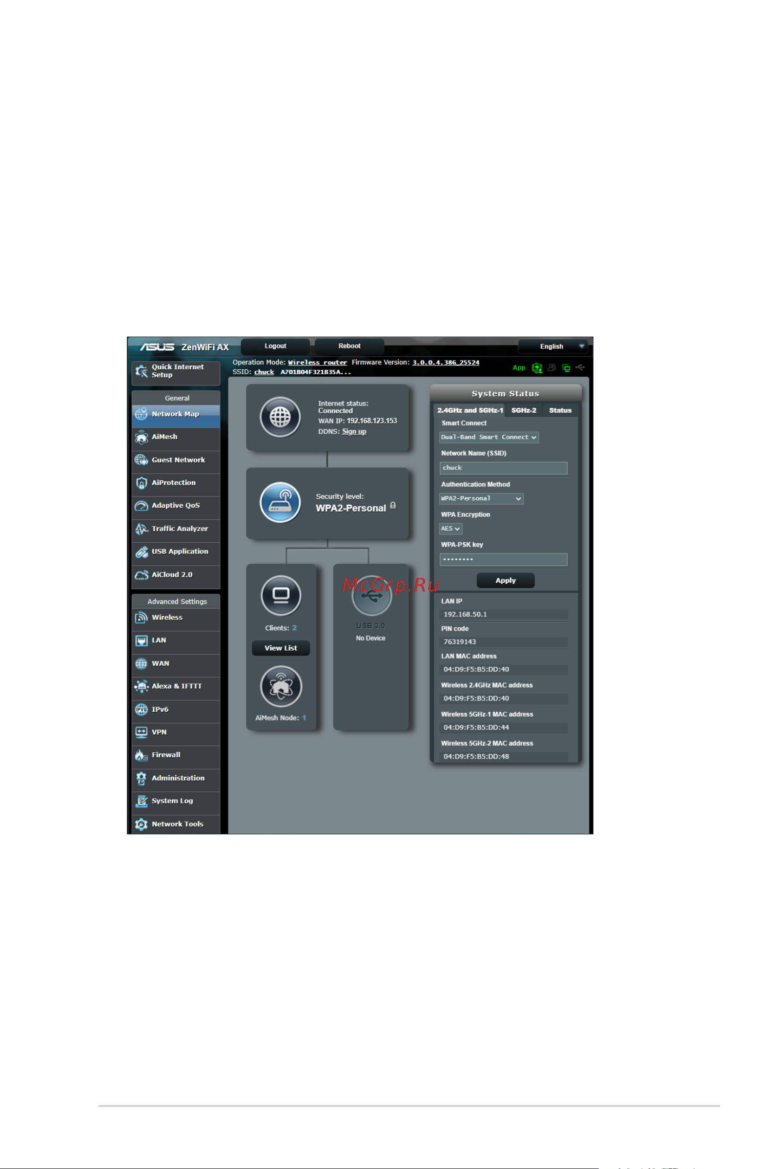 Asus ZenWiFi AX (XT8) [19/156] Using the network map