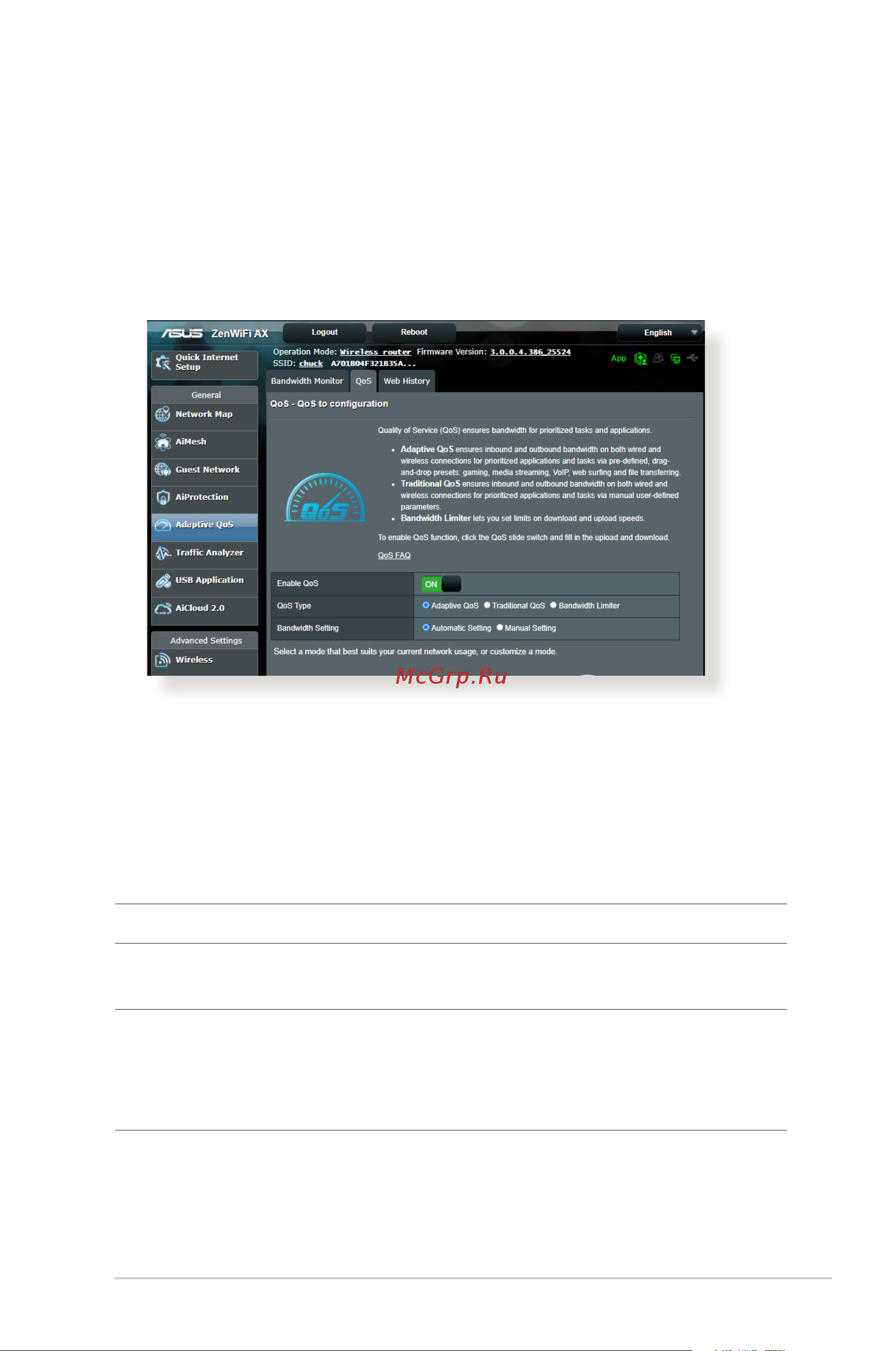 Asus ZenWiFi AX (XT8) [35/156] Managing qos quality of service bandwidth