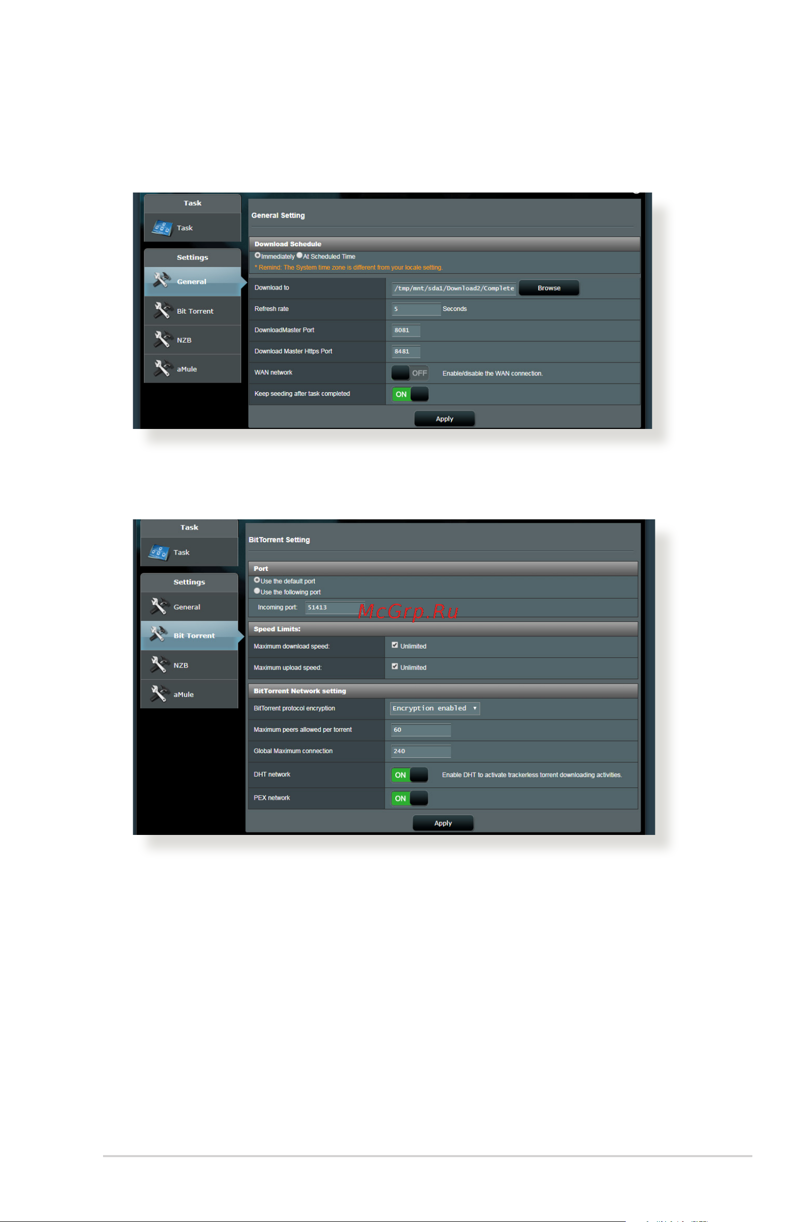 Asus RT-AX89X [103/138] Configuring bit torrent download settings