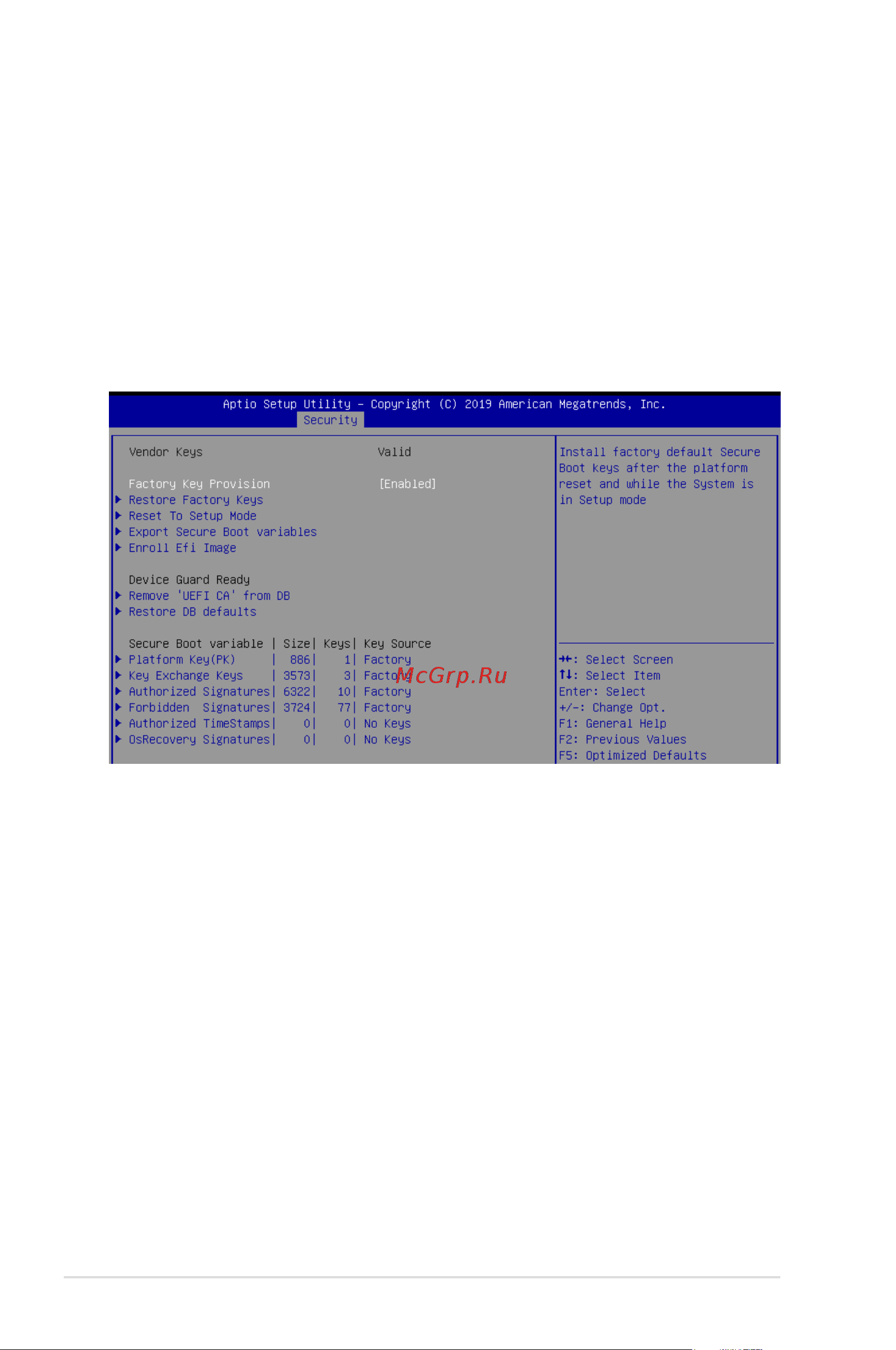 Asus RS500A-E10-RS4 [120/150] Key management
